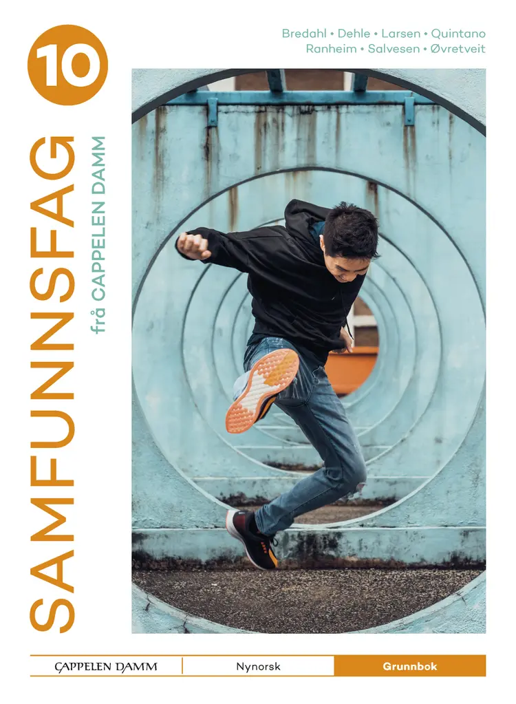 Omslag Samfunnsfag 10 frå Cappelen Damm Grunnbok av Liv Bredahl med flere (Innbundet)