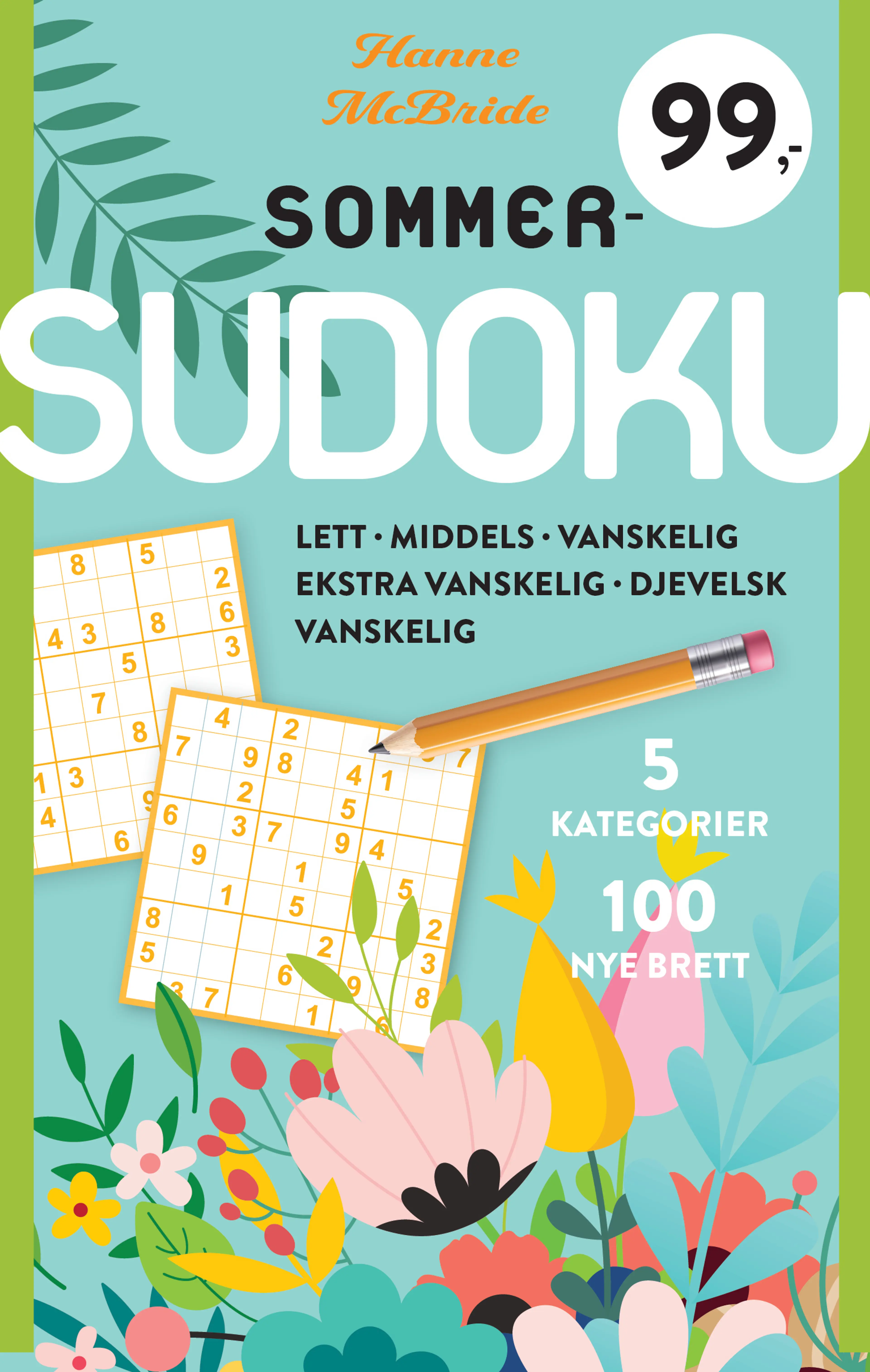 Omslag Sommersudoku av Hanne McBride (Heftet)