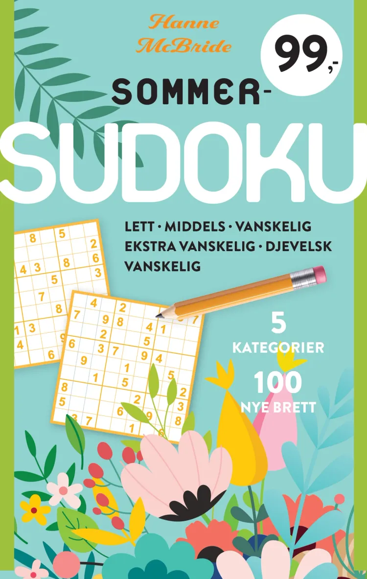Omslag Sommersudoku av Hanne McBride (Heftet)