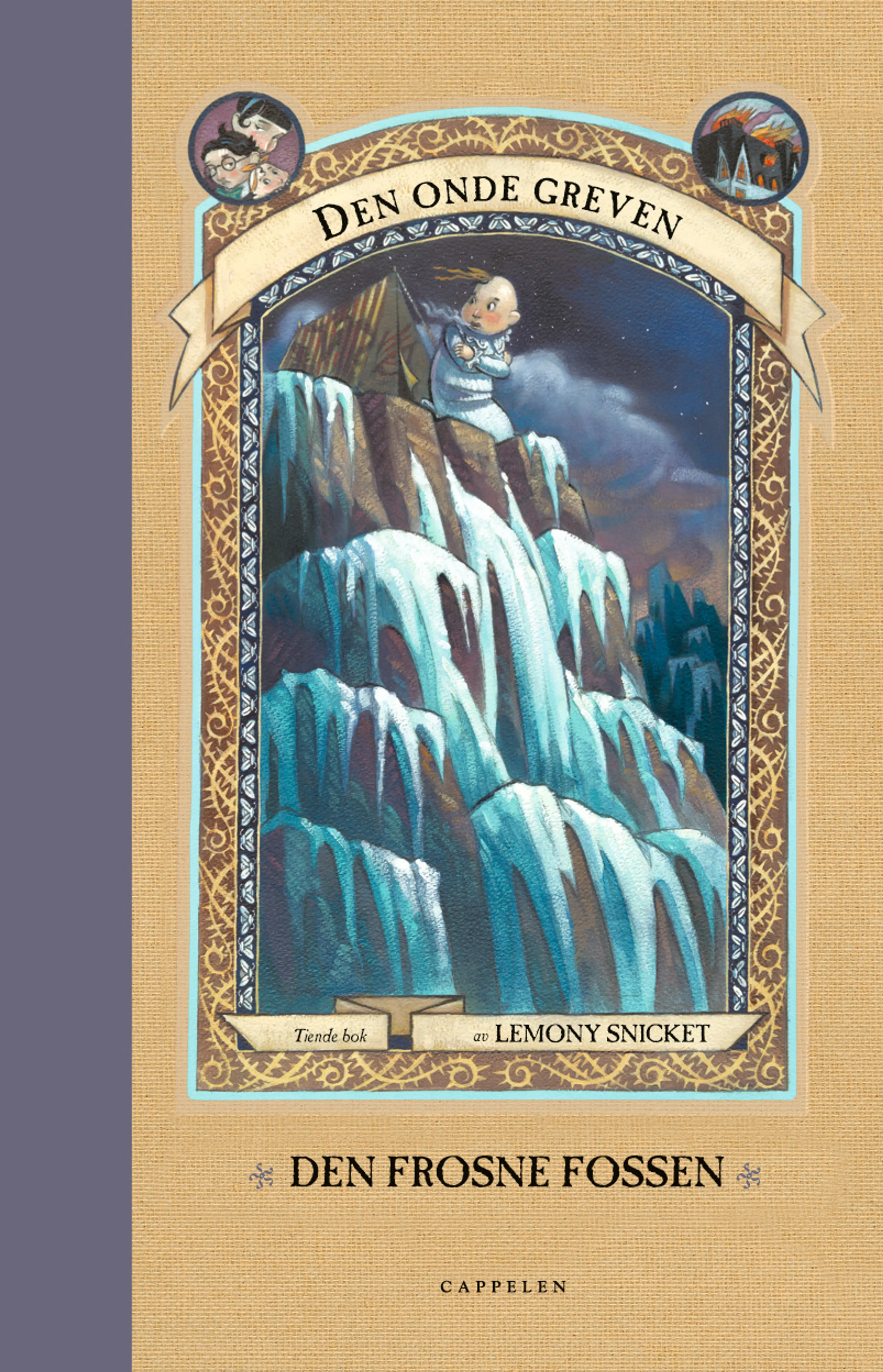 Omslag Den frosne fossen av Lemony Snicket (Innbundet)