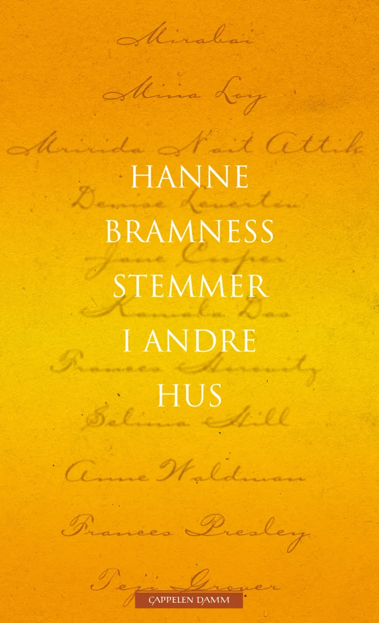Omslag Stemmer i andre hus, gjendiktningsantologi av Hanne Bramness (Heftet)