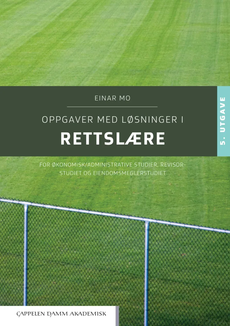 Omslag Oppgaver med løsninger i rettslære av Einar Mo (Heftet)