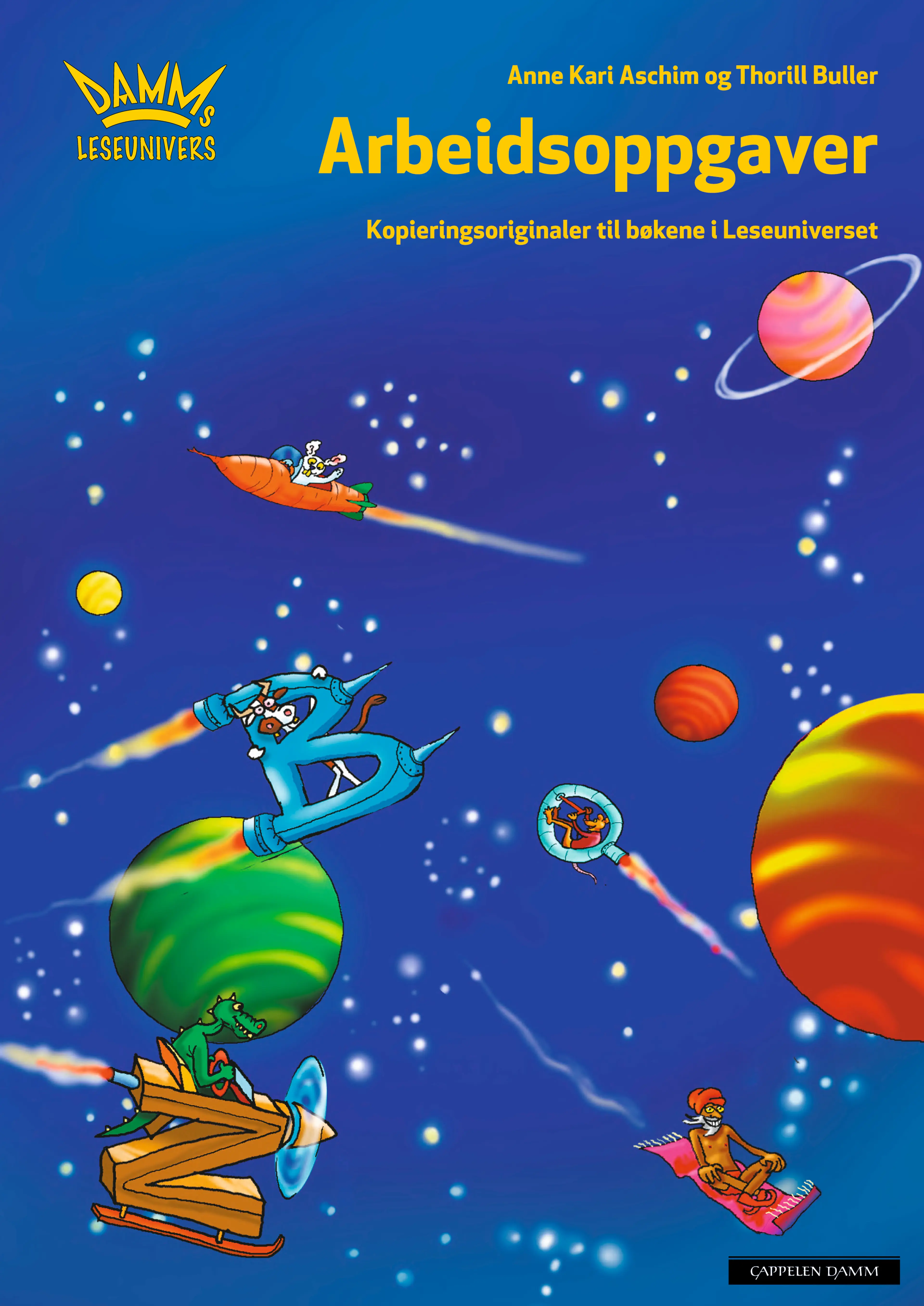 Omslag Damms leseunivers 1 Arbeidsoppgaver av Anne Kari Aschim og Thorill Buller (Heftet)