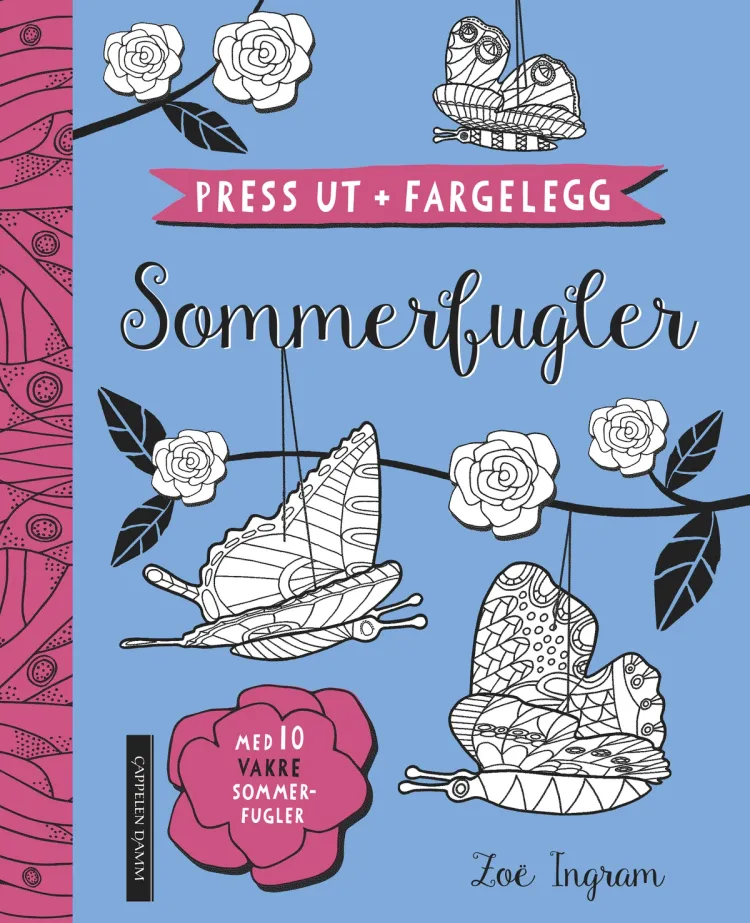 Omslag Press ut + fargelegg: Sommerfugler av Zoë Ingram (Ukjent)
