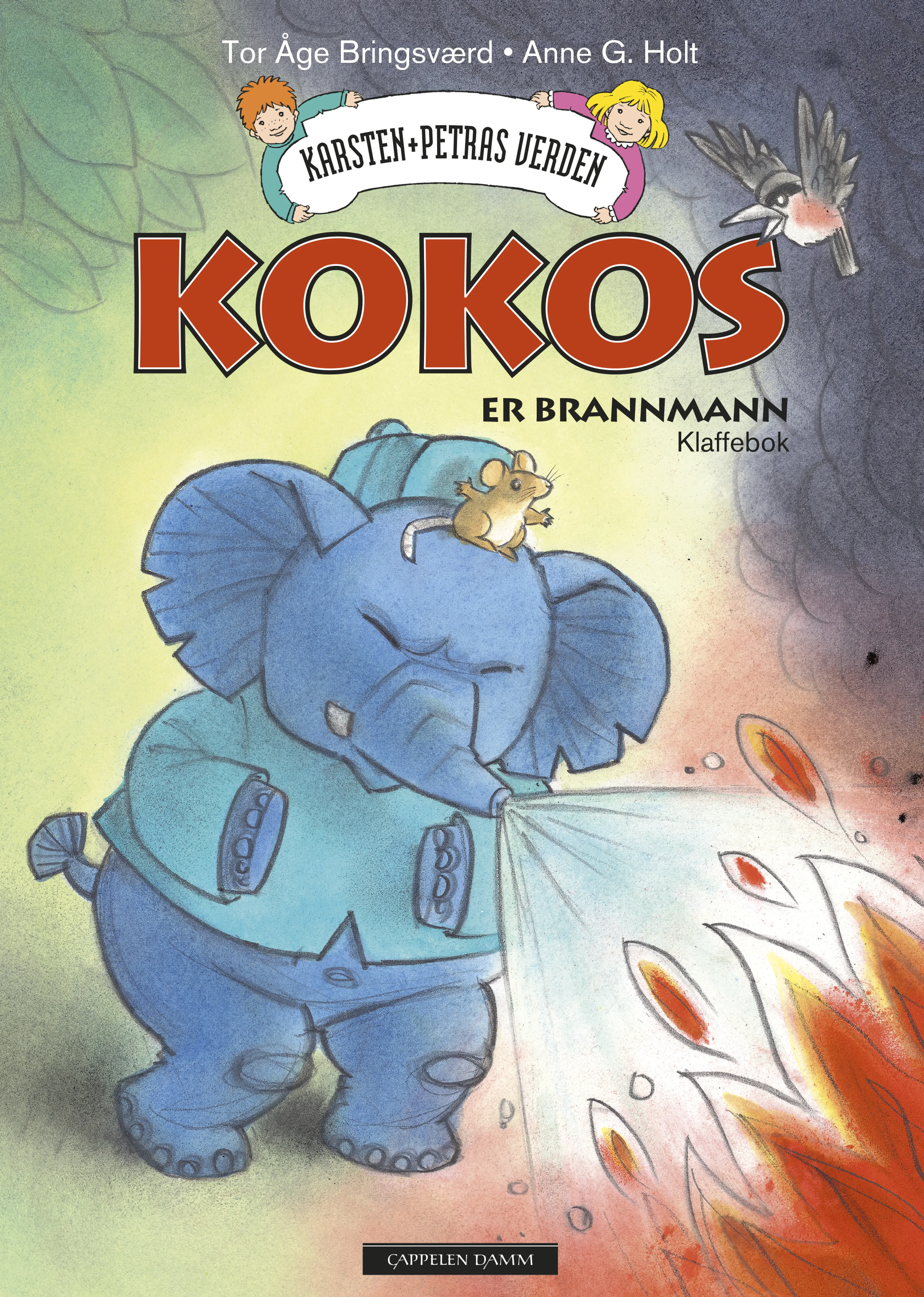 Omslag Kokos er brannmann av Tor Åge Bringsværd og Anne G. Holt (Innbundet)
