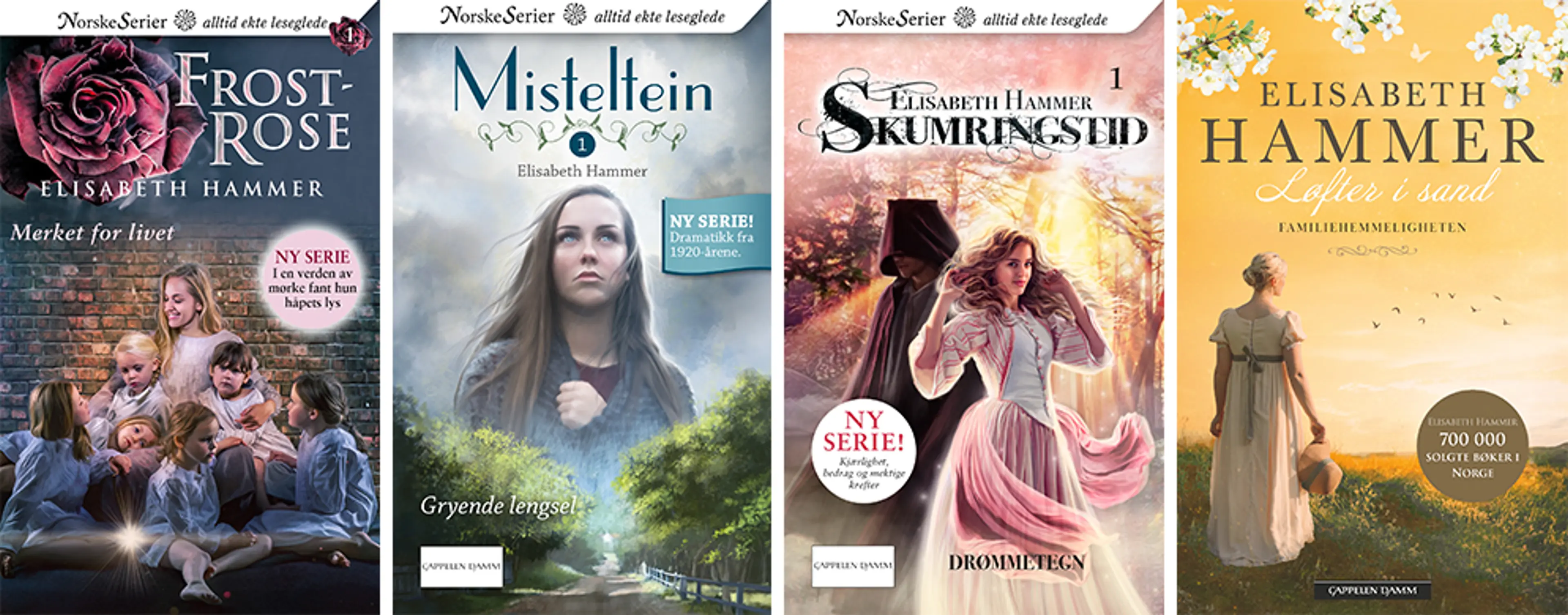 Første bok i romanseriene Frostrose, Misteltein, Skumringstid og Løfter i sand