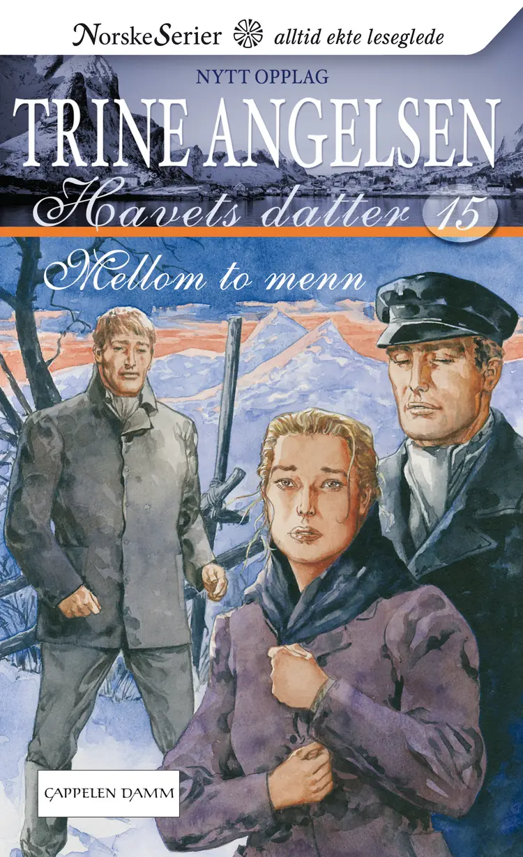 Omslag Mellom to menn av Trine Angelsen (Ebok)