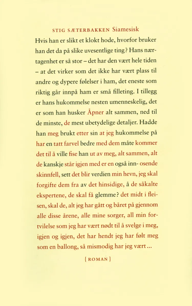 Omslag Siamesisk av Stig Sæterbakken (Ebok)