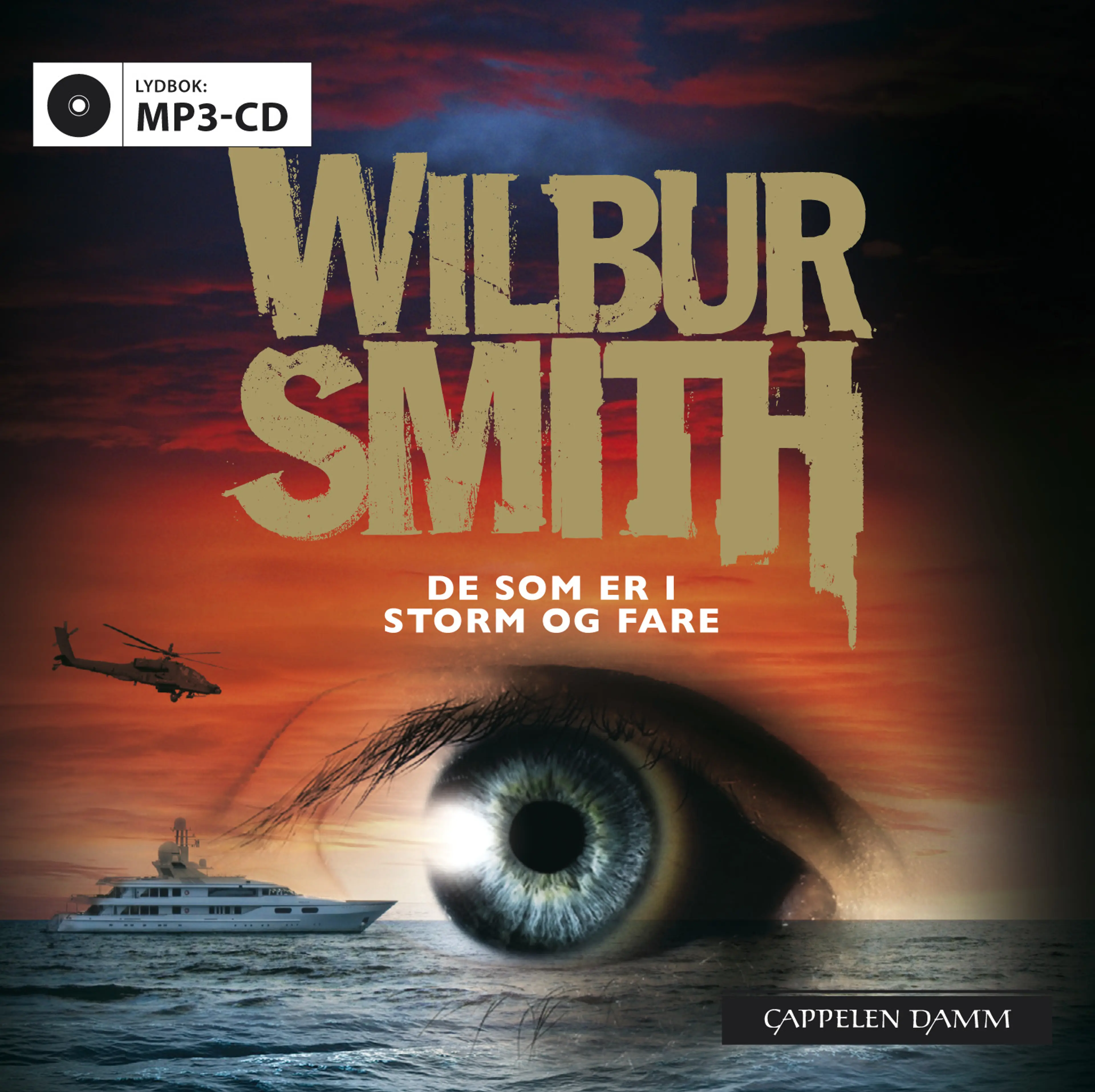 Omslag De som er i storm og fare av Wilbur Smith (CD)