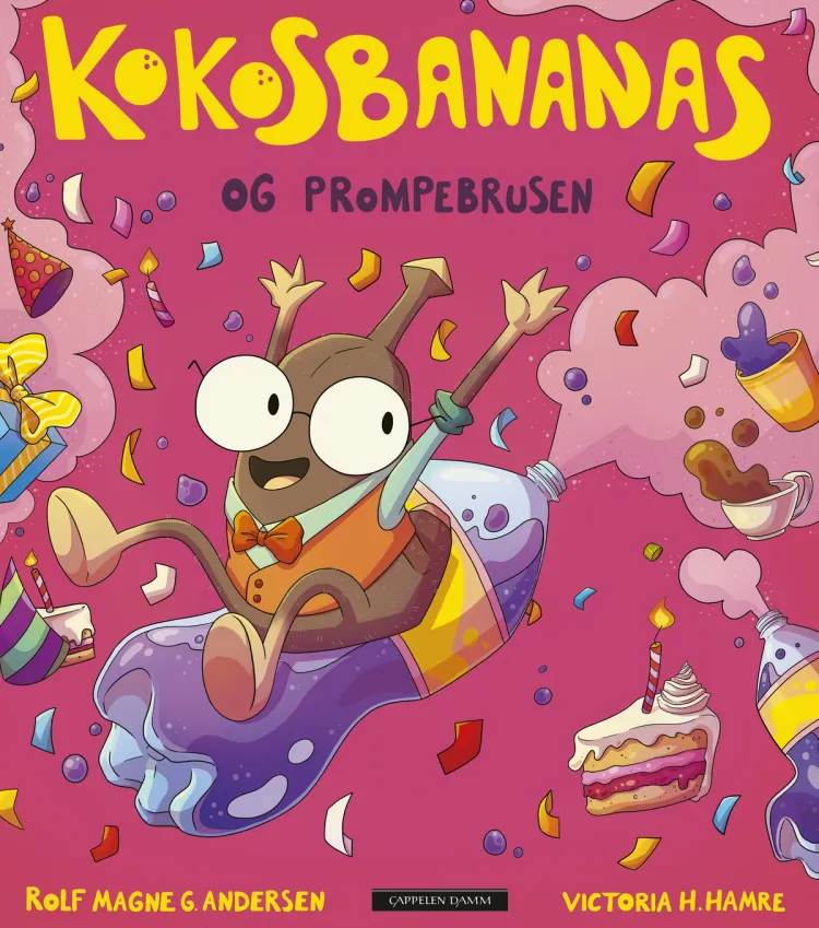 Omslag Kokosbananas og prompebrusen av Rolf Magne G. Andersen og Victoria H. Hamre (Innbundet)