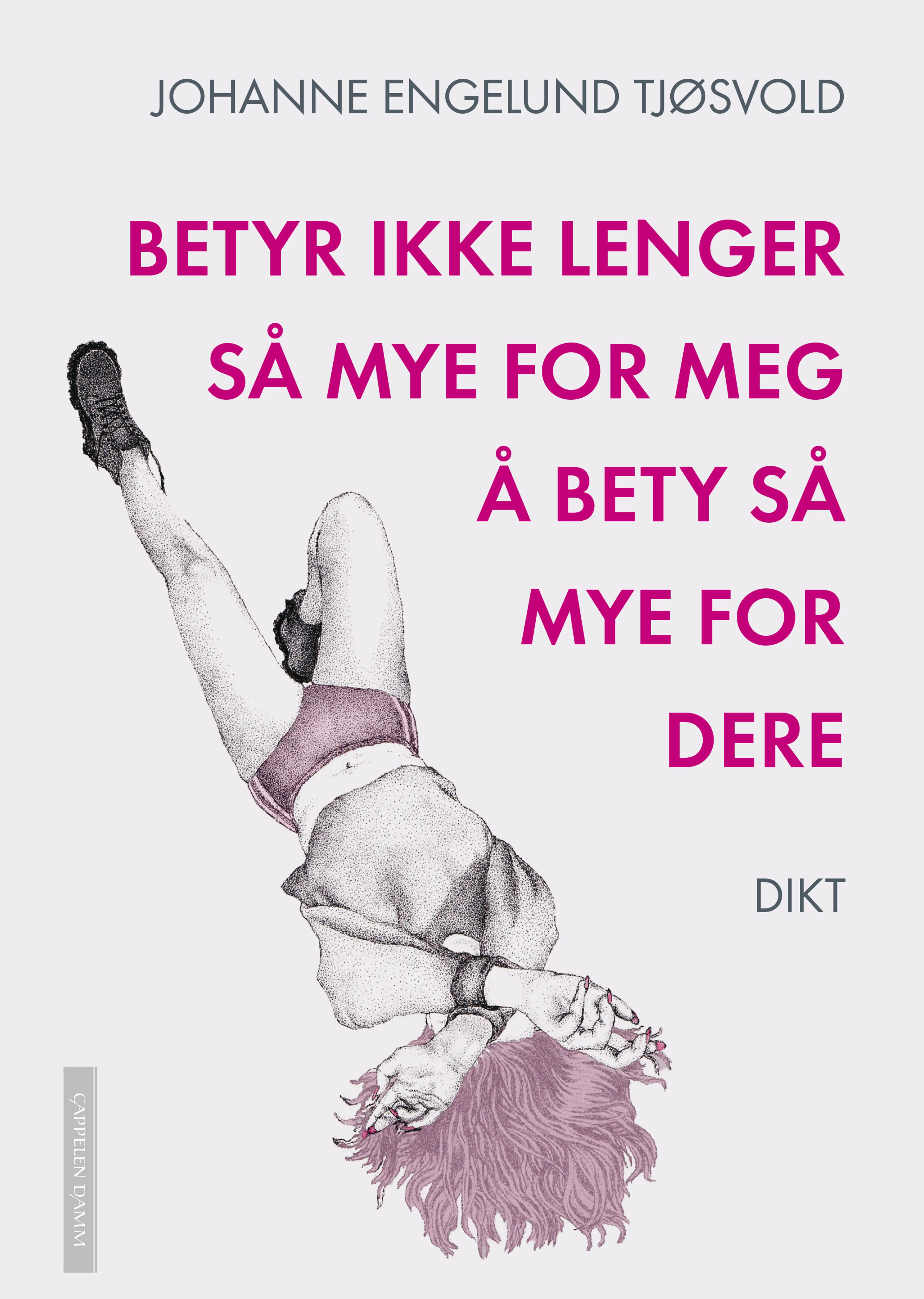 Omslag Betyr ikke lenger så mye for meg å bety så mye for dere av Johanne Engelund Tjøsvold (Innbundet)