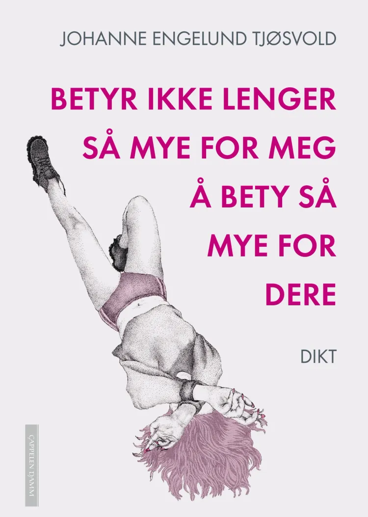 Omslag Betyr ikke lenger så mye for meg å bety så mye for dere av Johanne Engelund Tjøsvold (Innbundet)