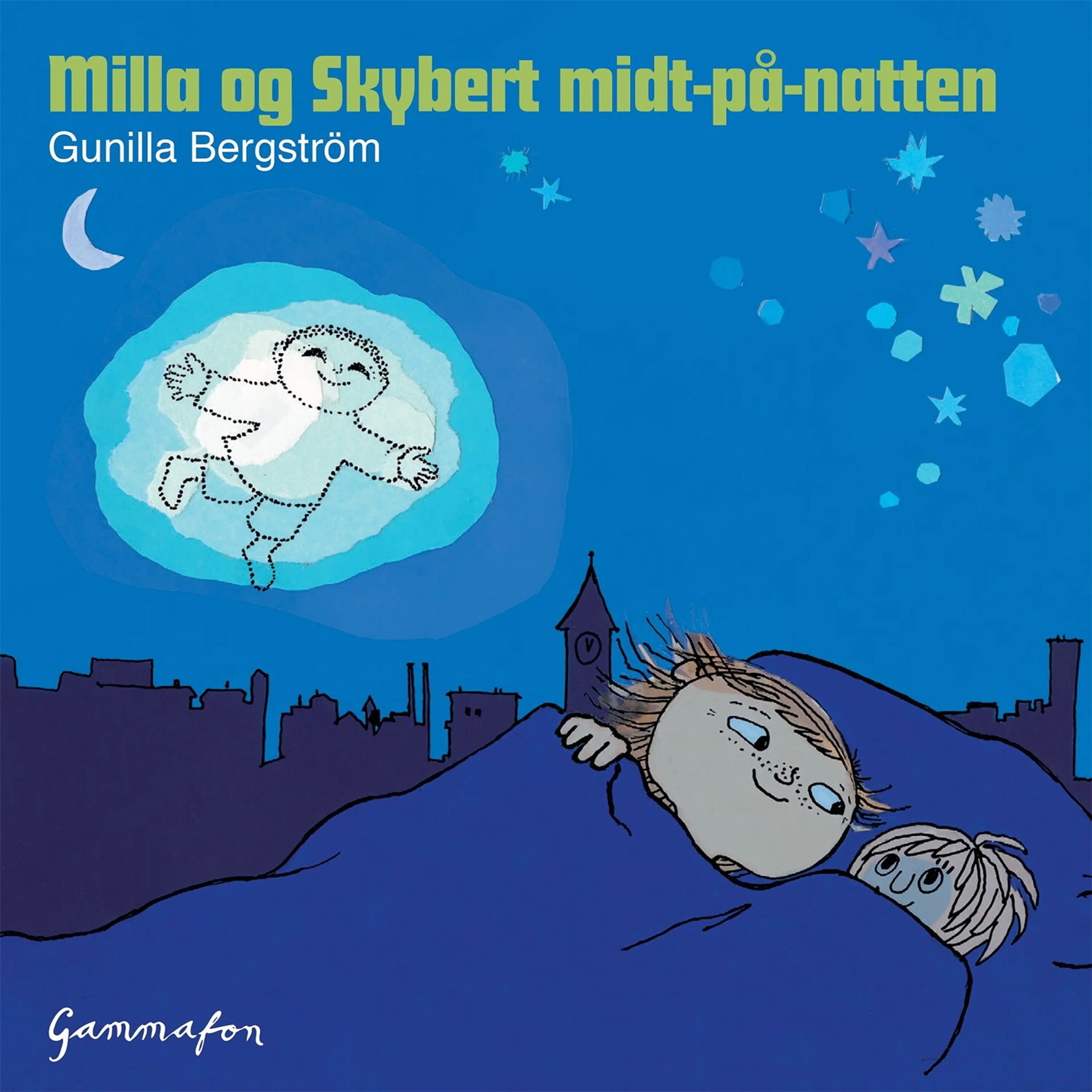 Omslag Milla og Skybert midt-på-natten av Gunilla Bergström (Lydbok)