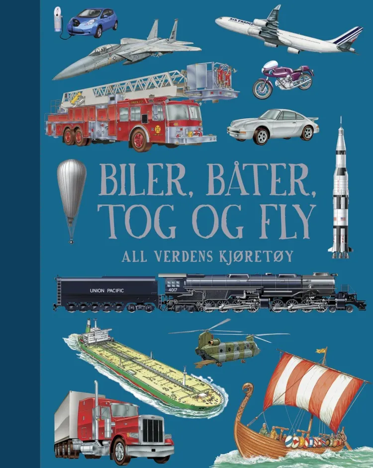 Omslag Biler, båter, tog og fly (Innbundet)