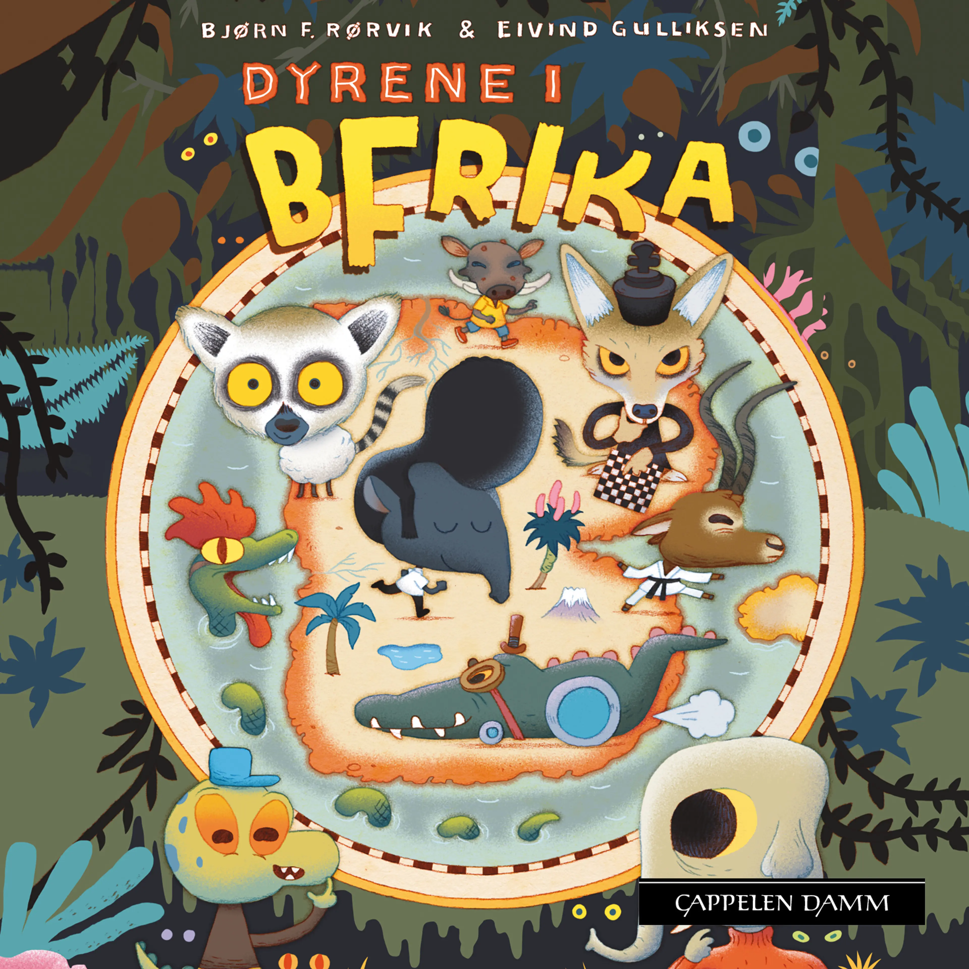 Omslag Dyrene i Bfrika av Bjørn F. Rørvik (Lydbok)