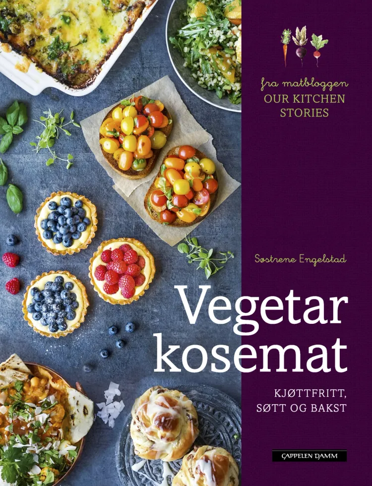 Omslag Vegetar kosemat av Lene Engelstad og Linda Engelstad (Innbundet)