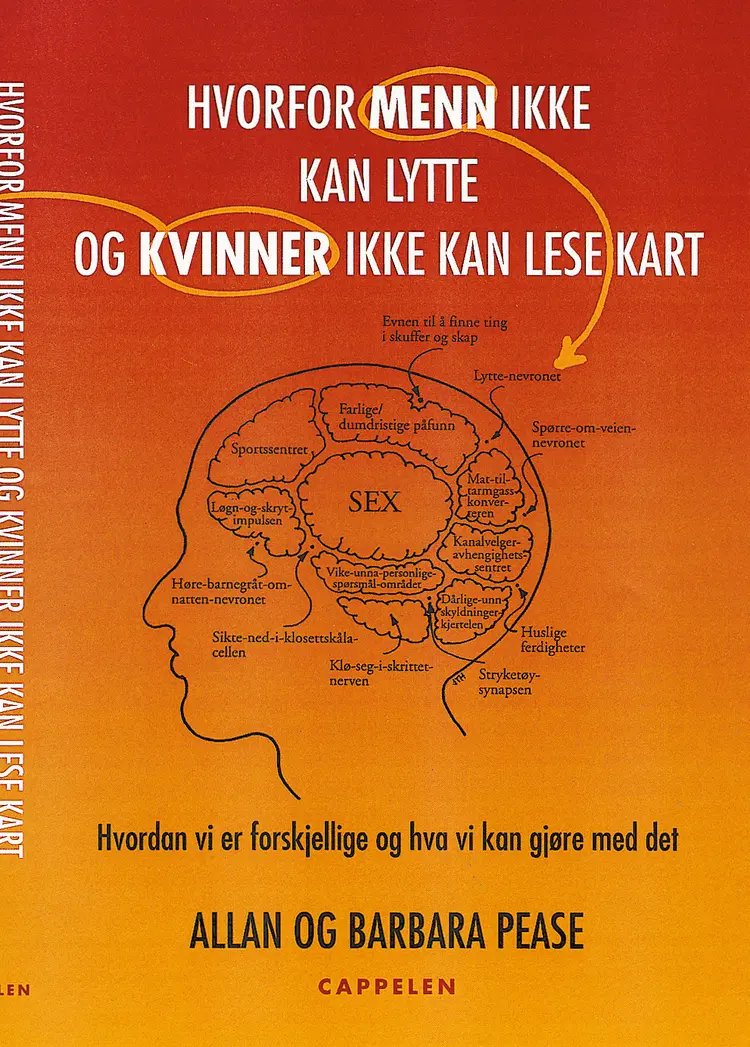 Omslag Hvorfor menn ikke kan lytte og kvinner ikke kan lese kart av Pease, Allan / Pease, Barbara (Innbundet)