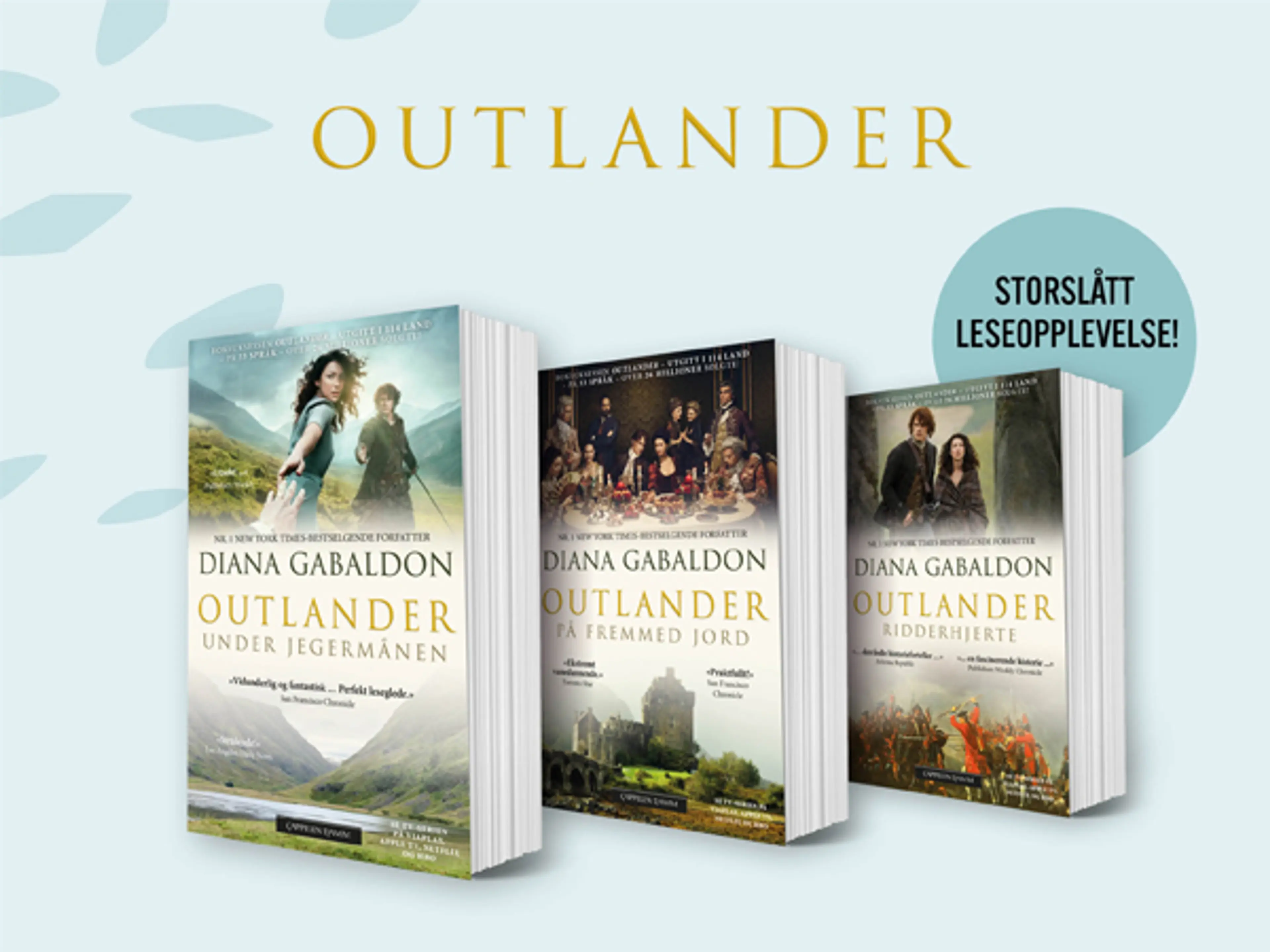 De tre første bøkene i serien Outlander