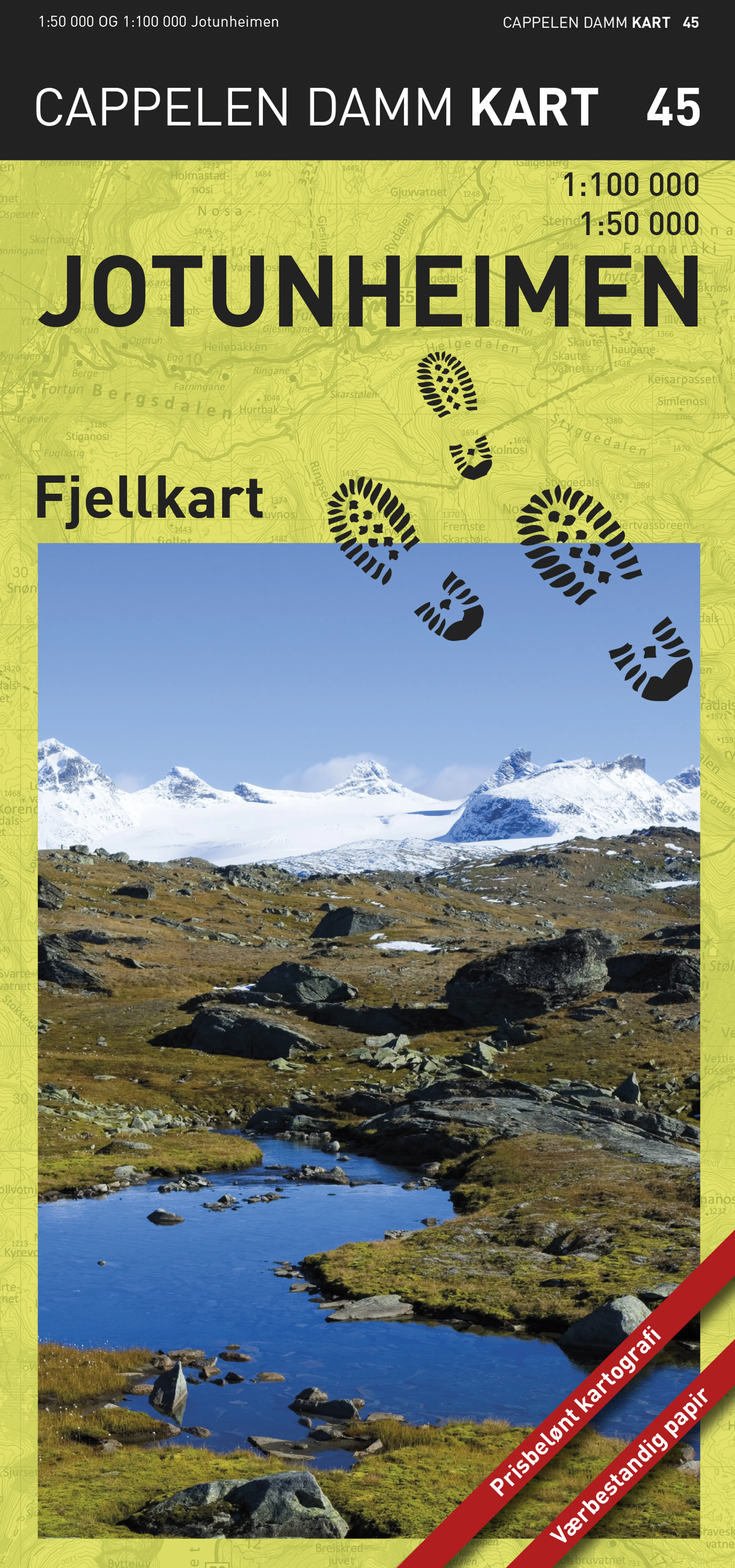 Omslag Jotunheimen fjellkart (CK 45) av Cappelen Damm Kart (Kart)