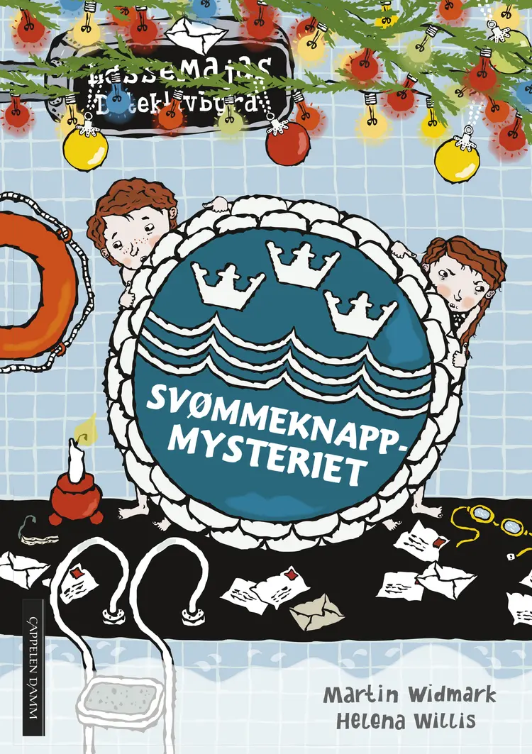 Omslag LasseMaja - Svømmeknappmysteriet av Martin Widmark (Innbundet)