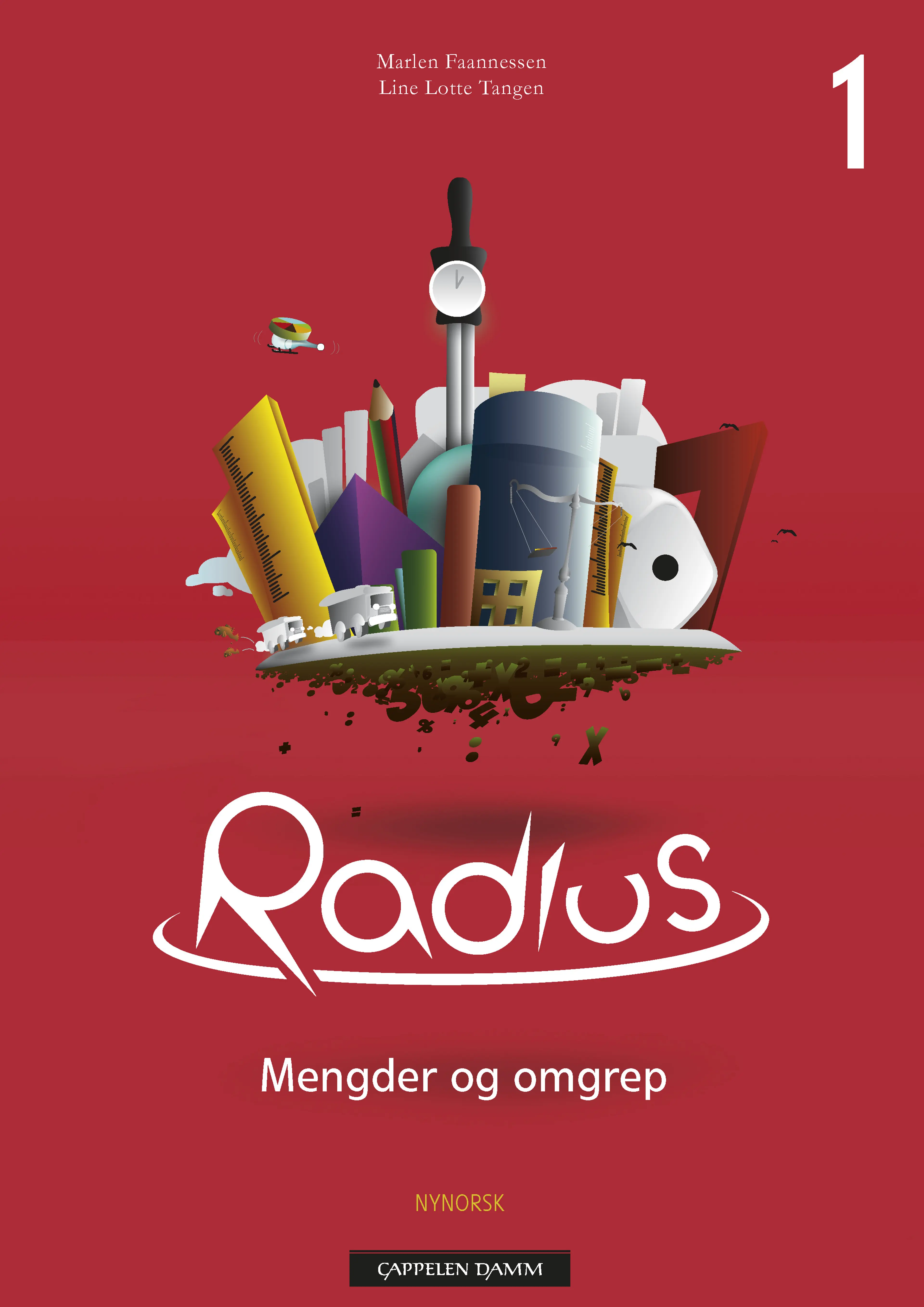Omslag Radius Emnehefte 1 Mengder og omgrep av Marlen Faannessen og Line Lotte Tangen (Heftet)