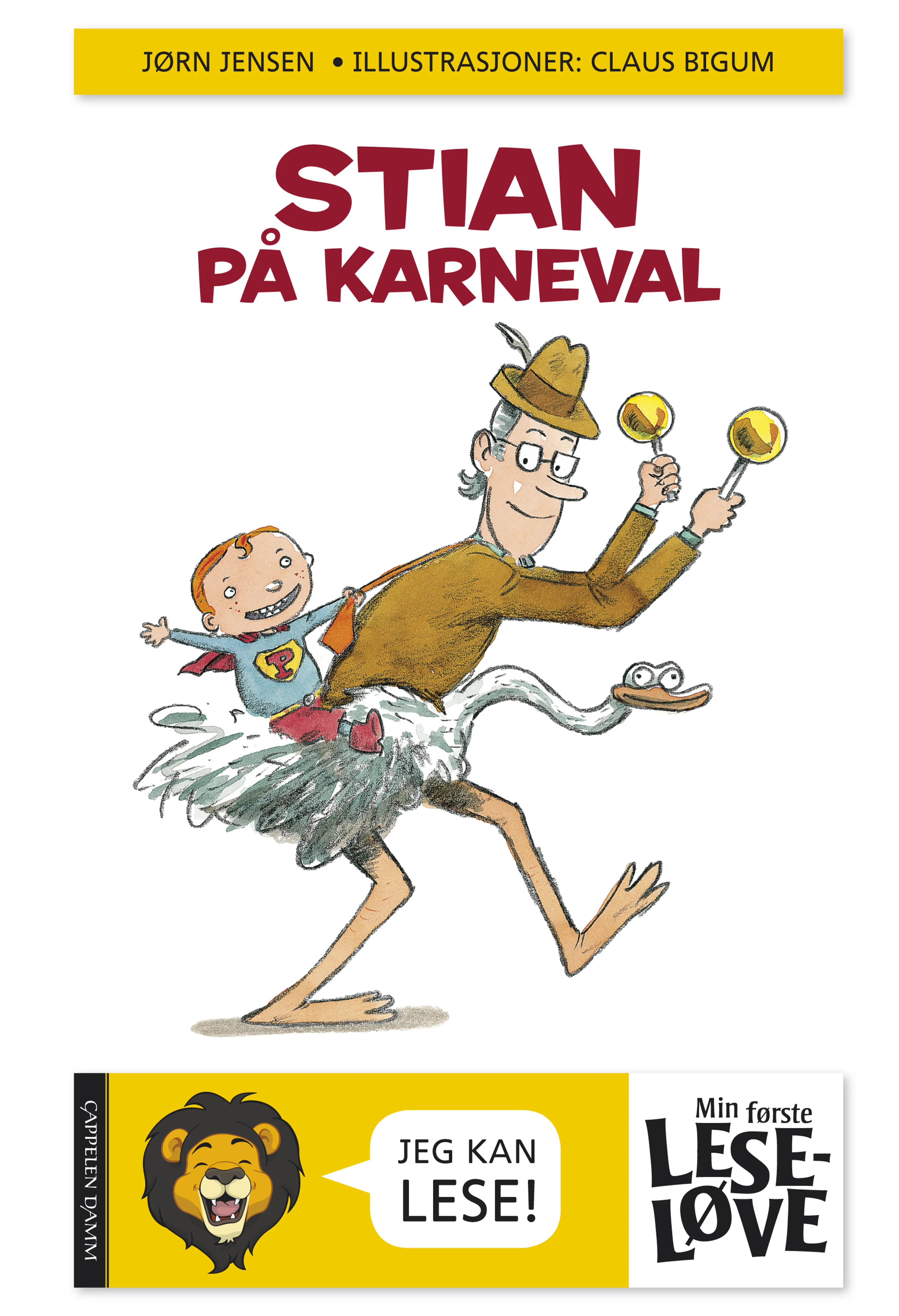Omslag Min første leseløve - Stian på karneval av Jørn Jensen (Innbundet)