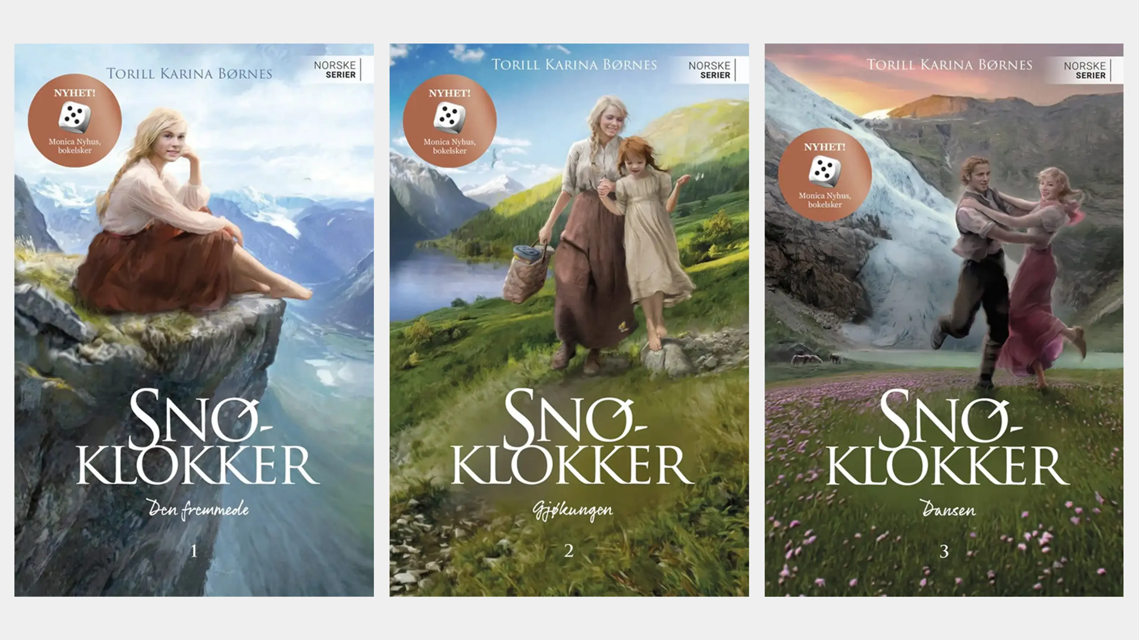 De tre første bøkene i serien Snøklokker