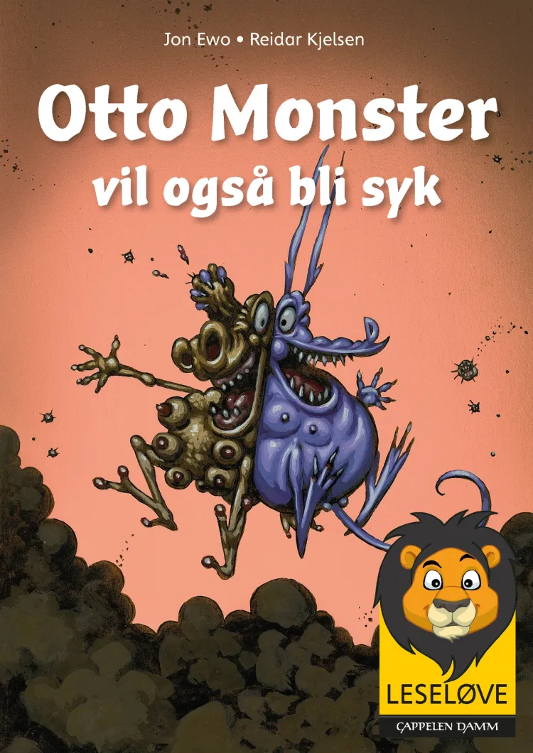 Omslag Leseløve - Otto Monster vil også bli syk av Jon Ewo og Reidar Kjelsen (Innbundet)