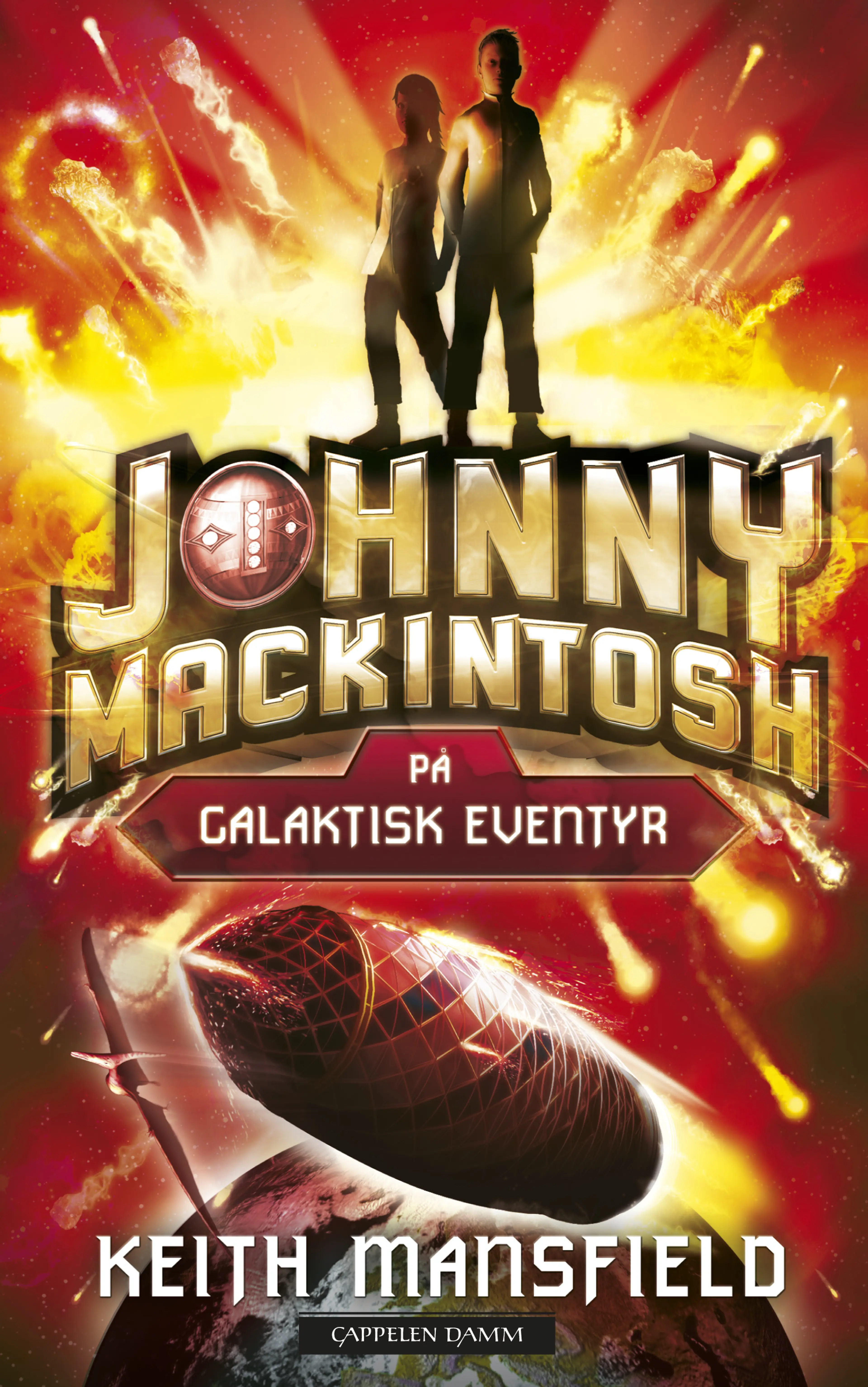 Omslag Johnny Mackintosh på galaktisk eventyr av Keith Mansfield (Innbundet)