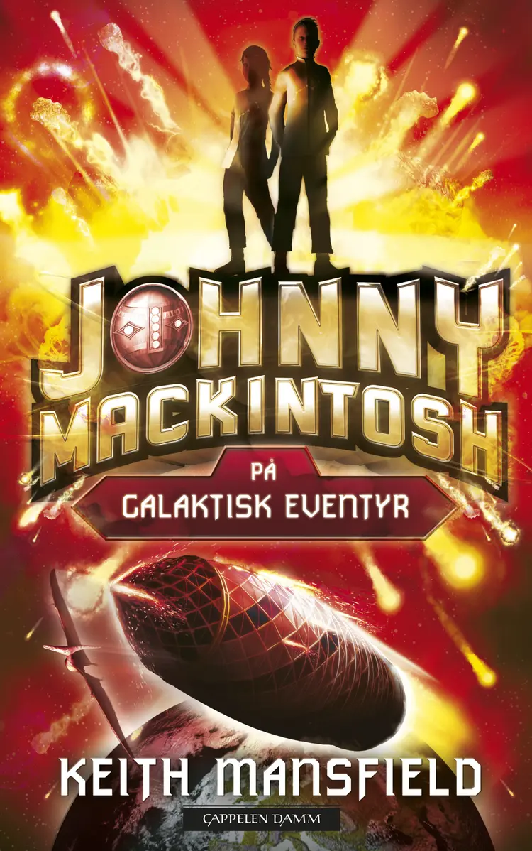 Omslag Johnny Mackintosh på galaktisk eventyr av Keith Mansfield (Innbundet)