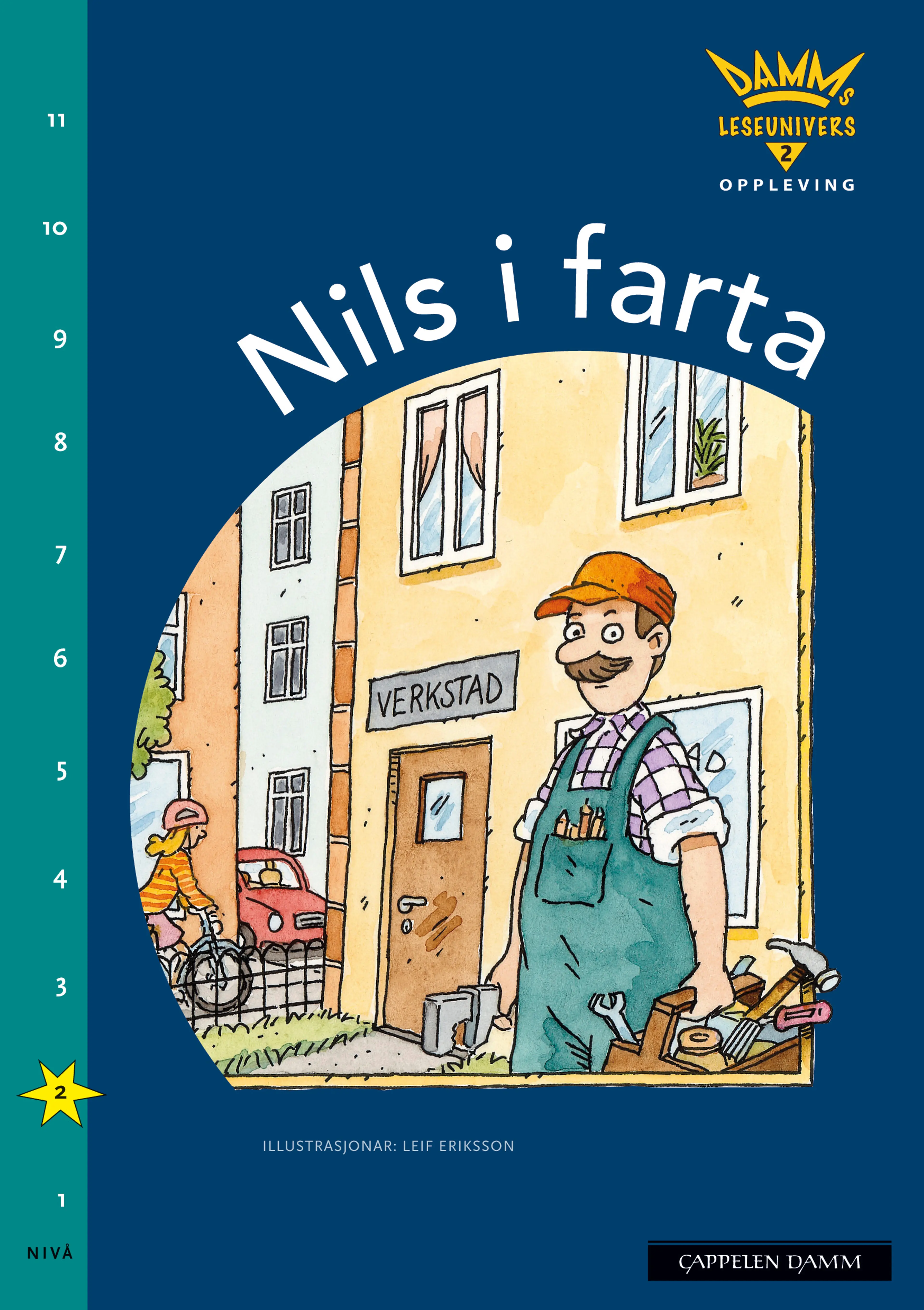 Omslag Damms leseunivers 2 Opplevelse: Nils i farta (Heftet)
