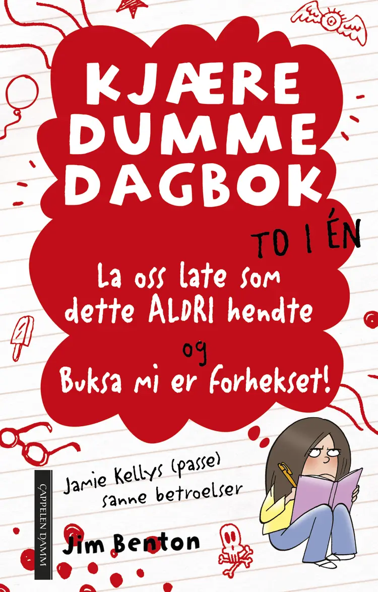 Omslag Kjære dumme dagbok 1 og 2 av Jim Benton (Ebok)