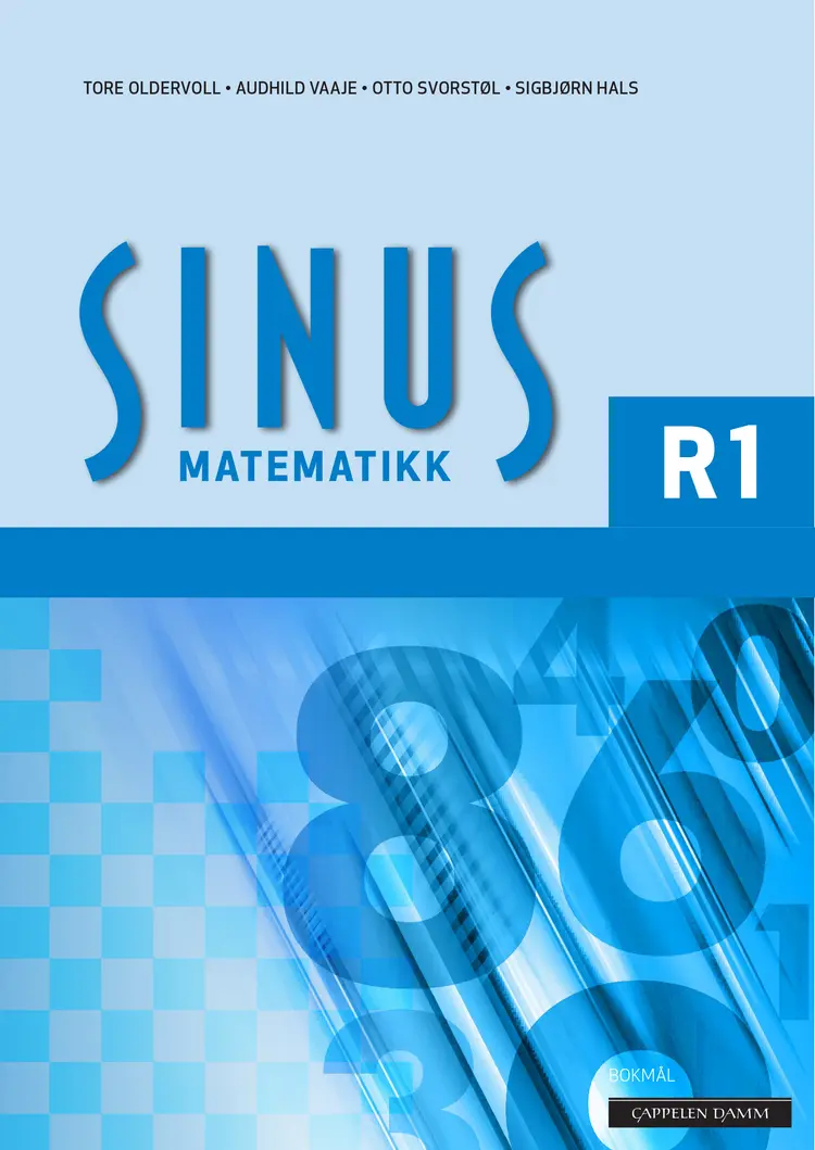 Omslag Sinus R1 Lærebok (2018) av Tore Oldervoll, Sigbjørn Hals, Audhild Vaaje og Otto Svorstøl (Innbundet)