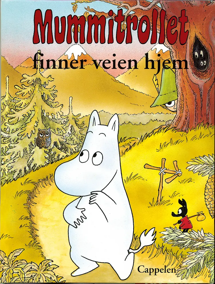 Omslag Mummitrollet finner veien hjem av Tove Jansson og Harald Sonesson (Innbundet)