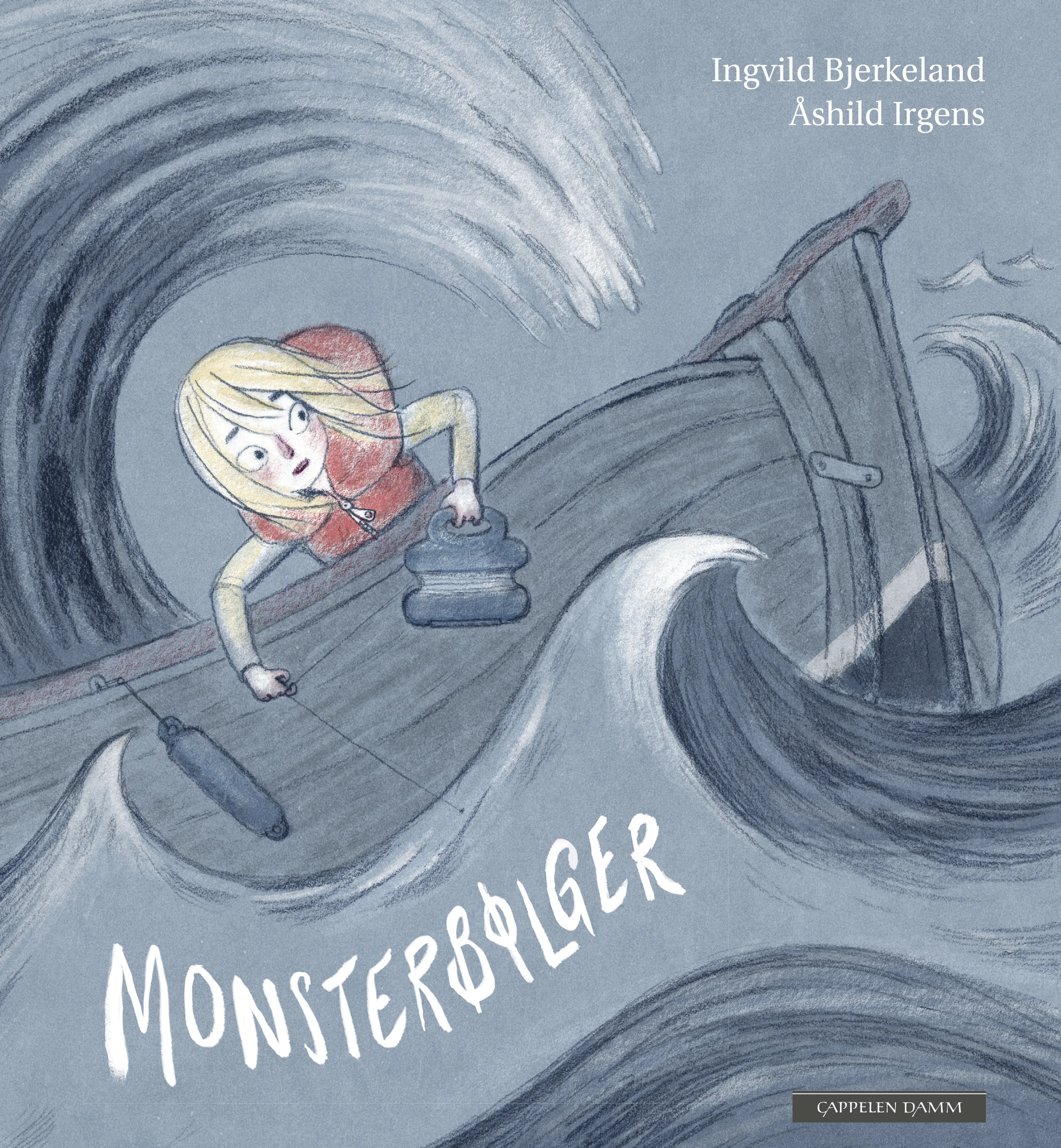 Omslag Monsterbølger av Ingvild Bjerkeland og Åshild Irgens (Innbundet)