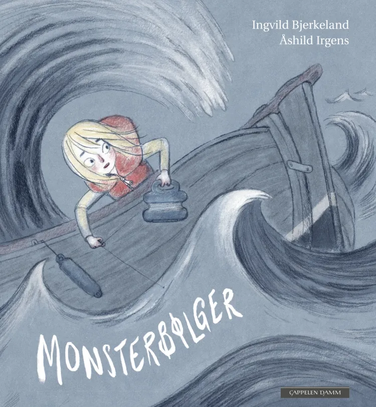 Omslag Monsterbølger av Ingvild Bjerkeland og Åshild Irgens (Innbundet)