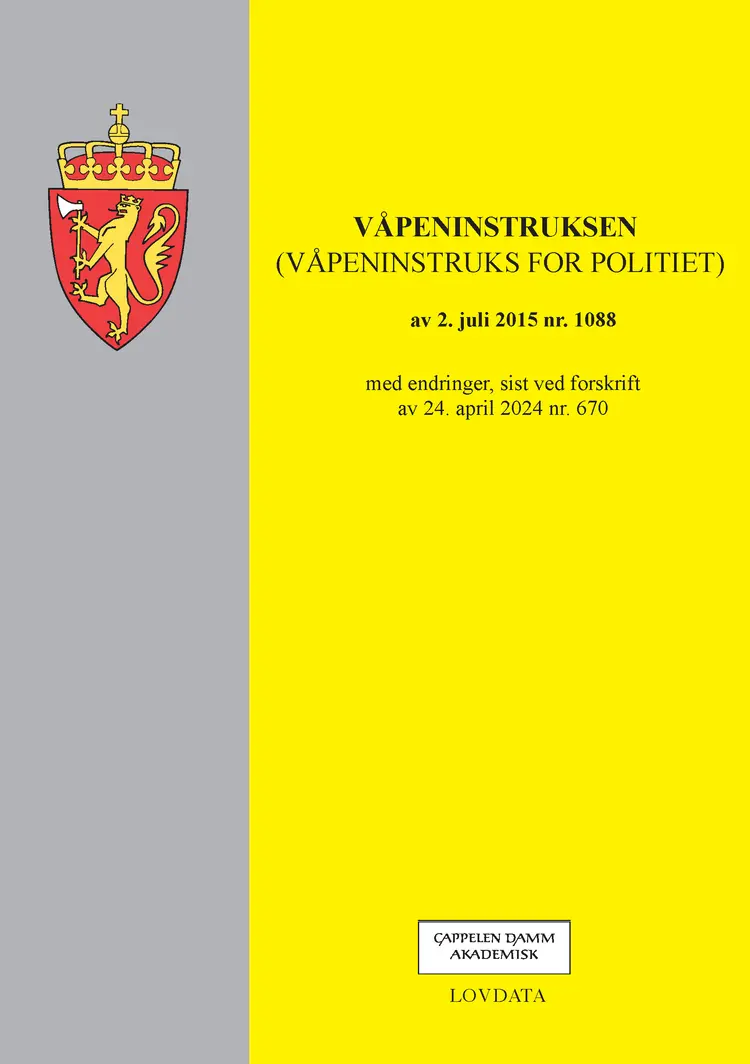 Omslag Våpeninstruksen (våpeninstruks for politiet) (Heftet)
