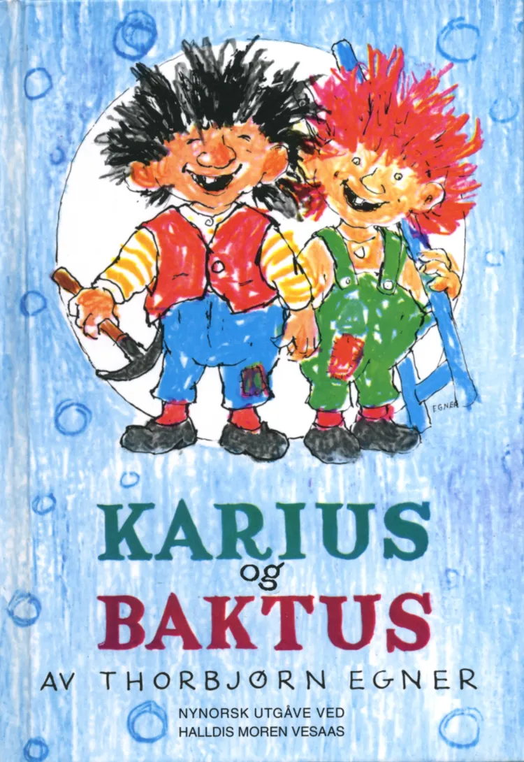 Omslag Karius og Baktus (nynorsk utgave) av Thorbjørn Egner (Innbundet)