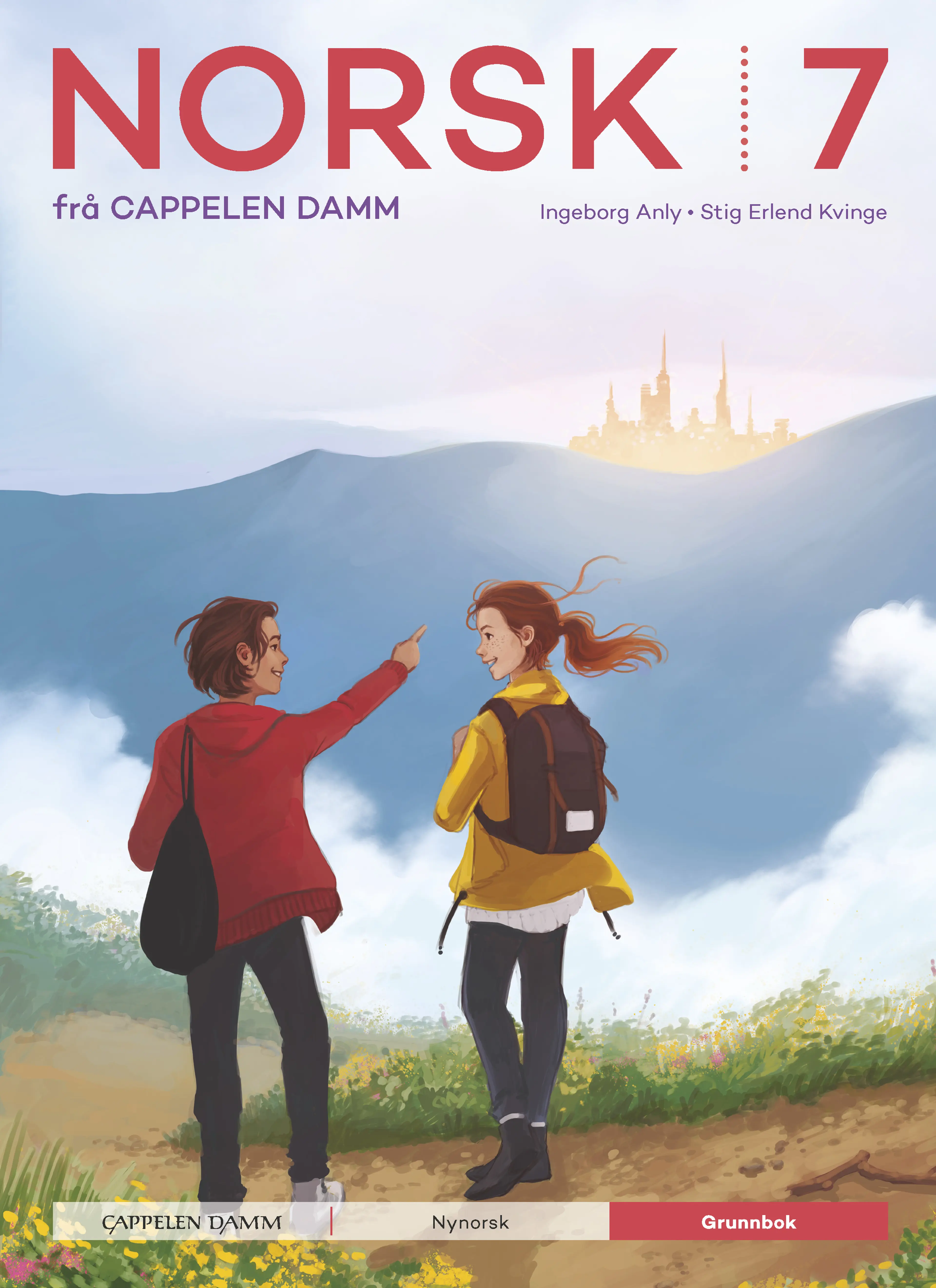 Omslag Norsk 7 frå Cappelen Damm Grunnbok av Ingeborg Anly og Stig Erlend Kvinge (Innbundet)