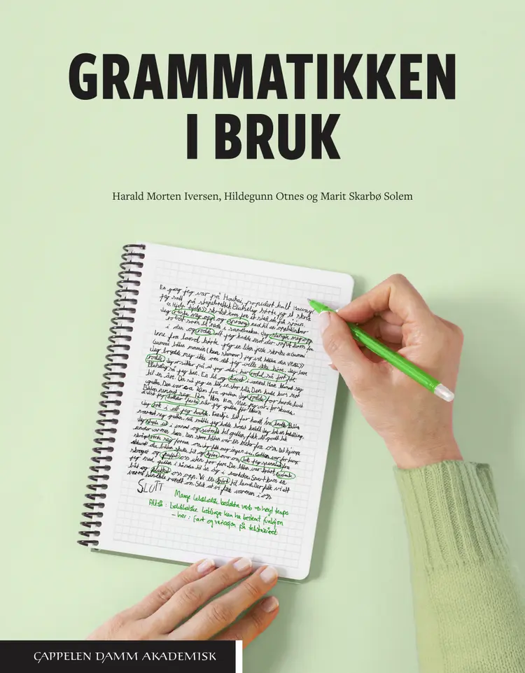 Omslag Grammatikken i bruk av Harald Morten Iversen, Hildegunn Otnes og Marit Skarbø Solem (Heftet)