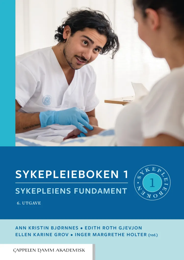 Omslag Sykepleieboken 1 av Ann Kristin Bjørnnes, Edith Roth Gjevjon, Ellen Karine Grov og Inger Margrethe Holter (red.) (Innbundet)