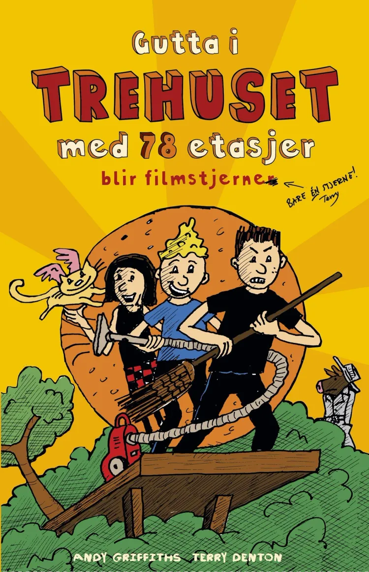 Omslag Gutta i trehuset med 78 etasjer blir filmstjerner av Andy Griffiths (Innbundet)