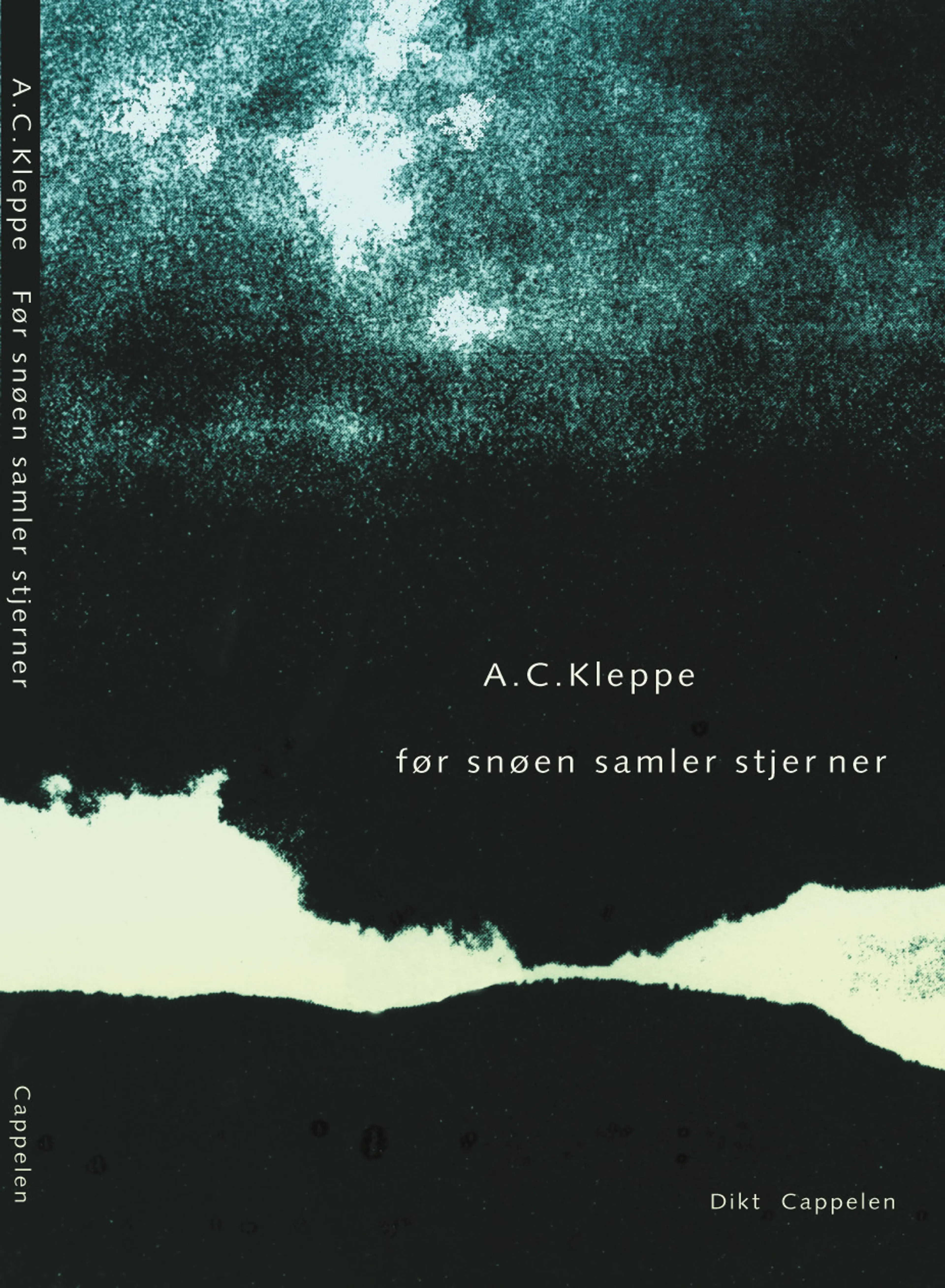 Omslag Før snøen samler stjerner av A.C. Kleppe (Heftet)