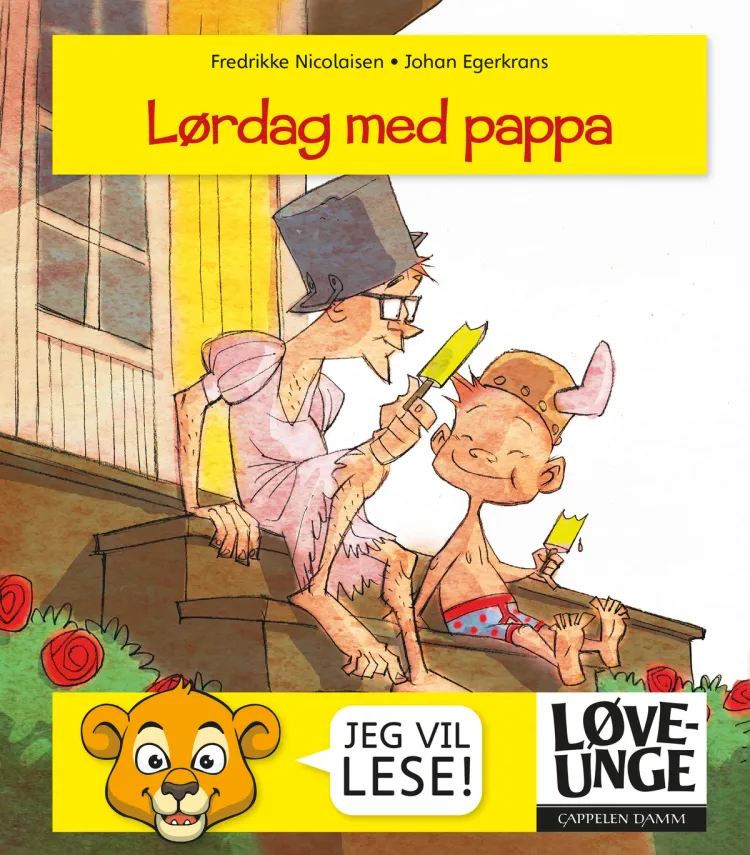 Omslag Løveunge - Lørdag med pappa av Fredrikke Nicolaisen (Innbundet)