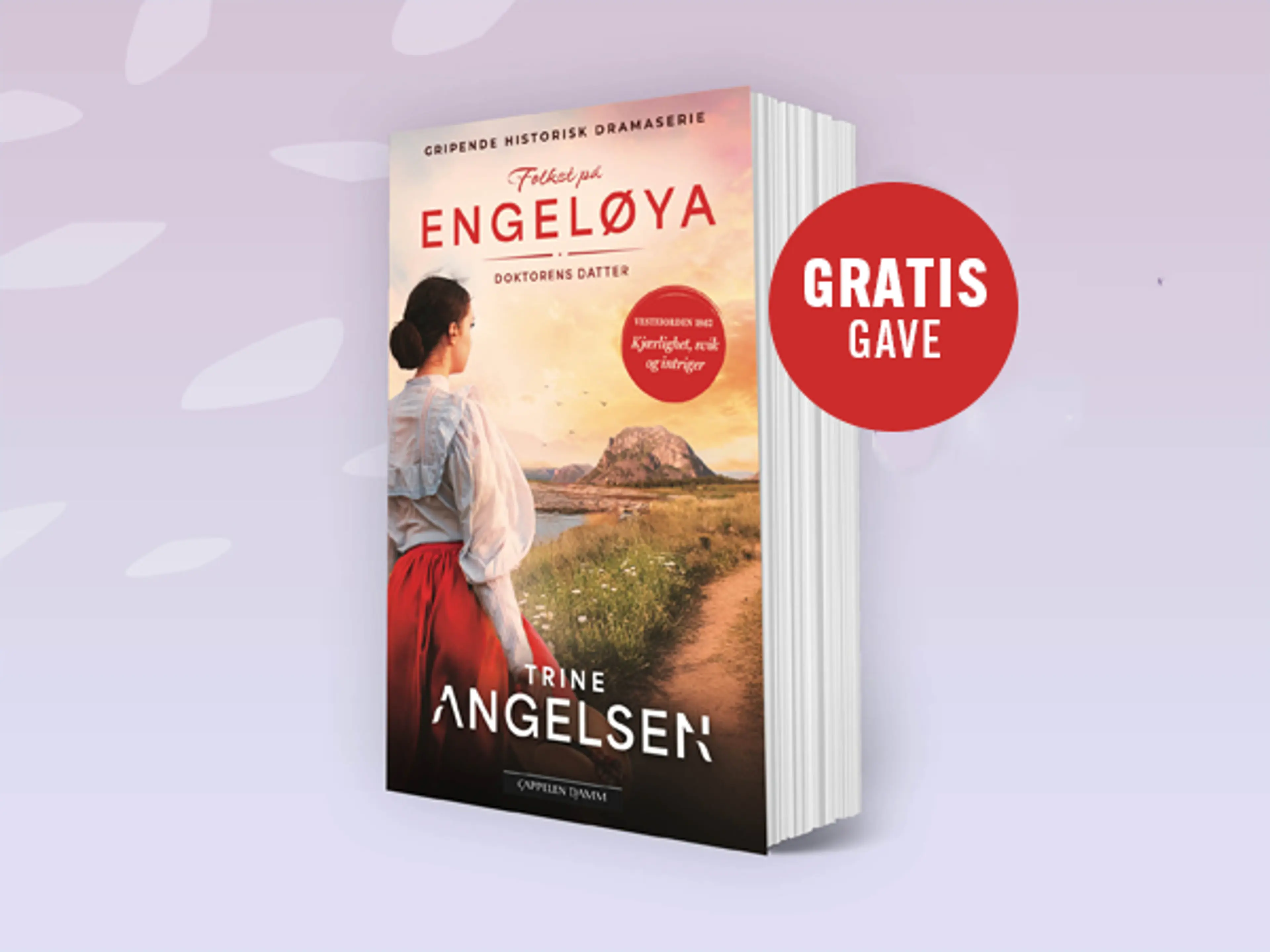 Første bok i serien Folket på Engeløya og bombe med teksten gratis gave