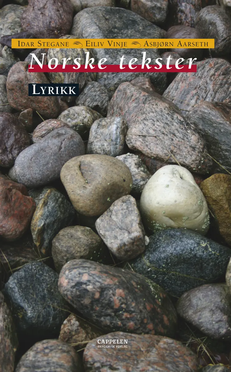 Omslag Norske tekster lyrikk av Idar Stegane, Eiliv Vinje og Asbjørn Aarseth (Heftet)