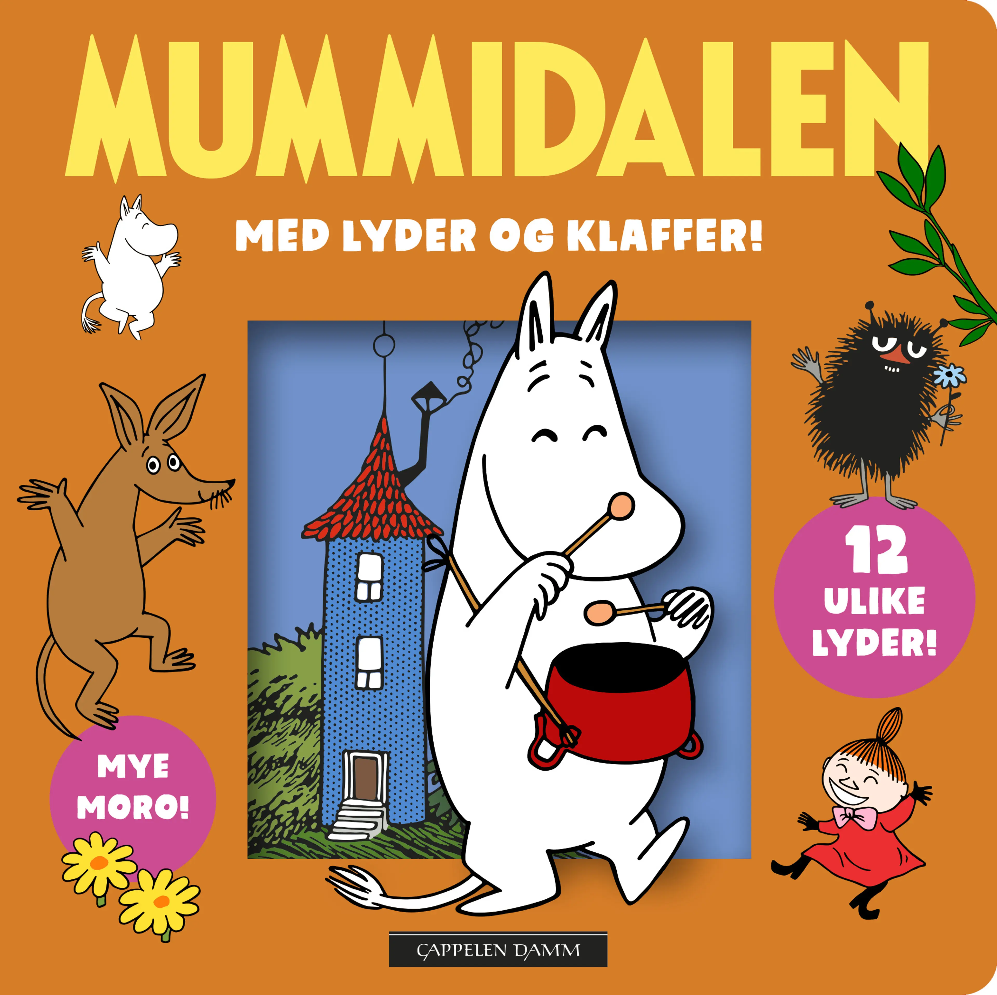 Omslag Mummidalen med lyder og klaffer! av Tove Jansson (Innbundet)
