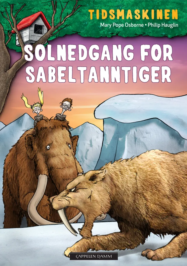 Omslag Solnedgang for sabeltanntiger av Mary Pope Osborne (Innbundet)