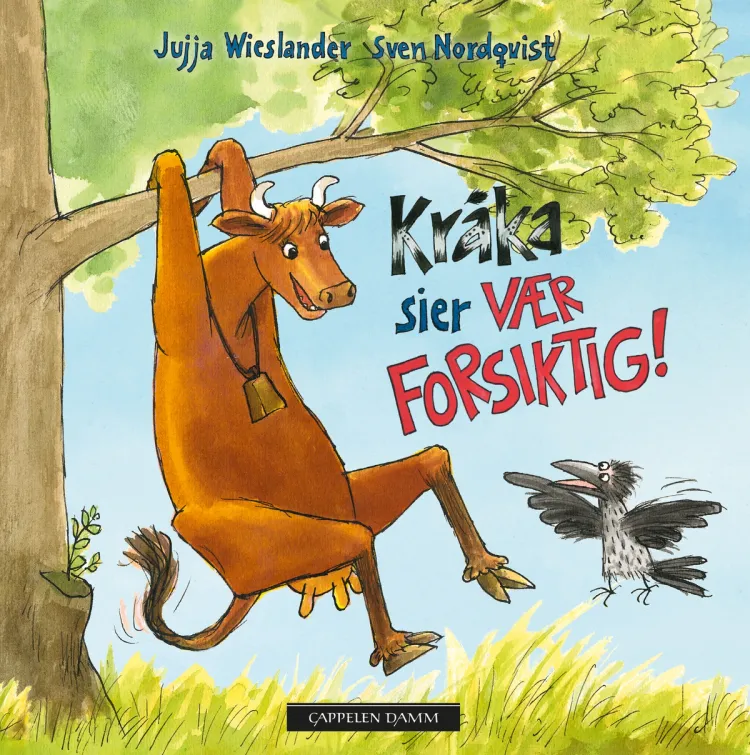 Omslag Mamma Mø - Kråka sier Vær forsiktig! av Jujja Wieslander (Innbundet)