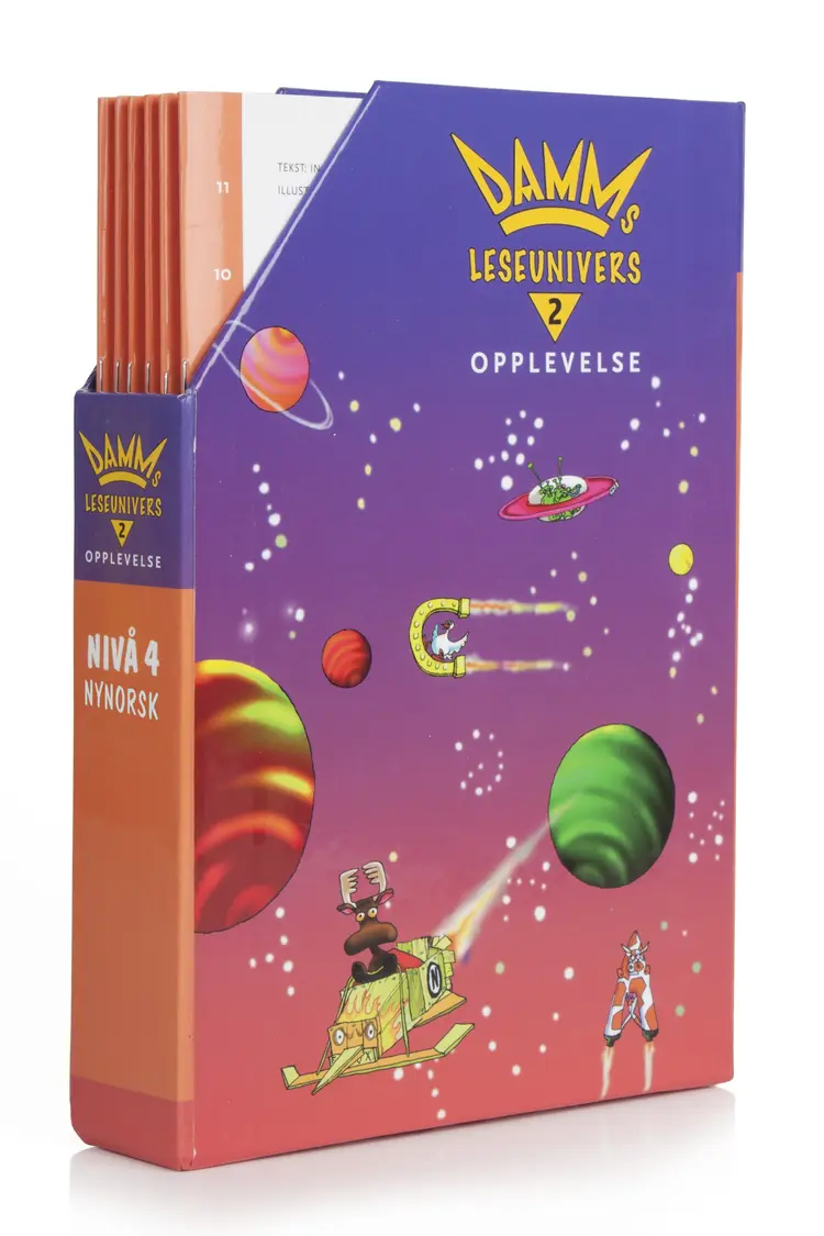 Omslag Damms leseunivers 2 Opplevelse Nivå 4 av Ulla Ginsburg mfl. (Eske)